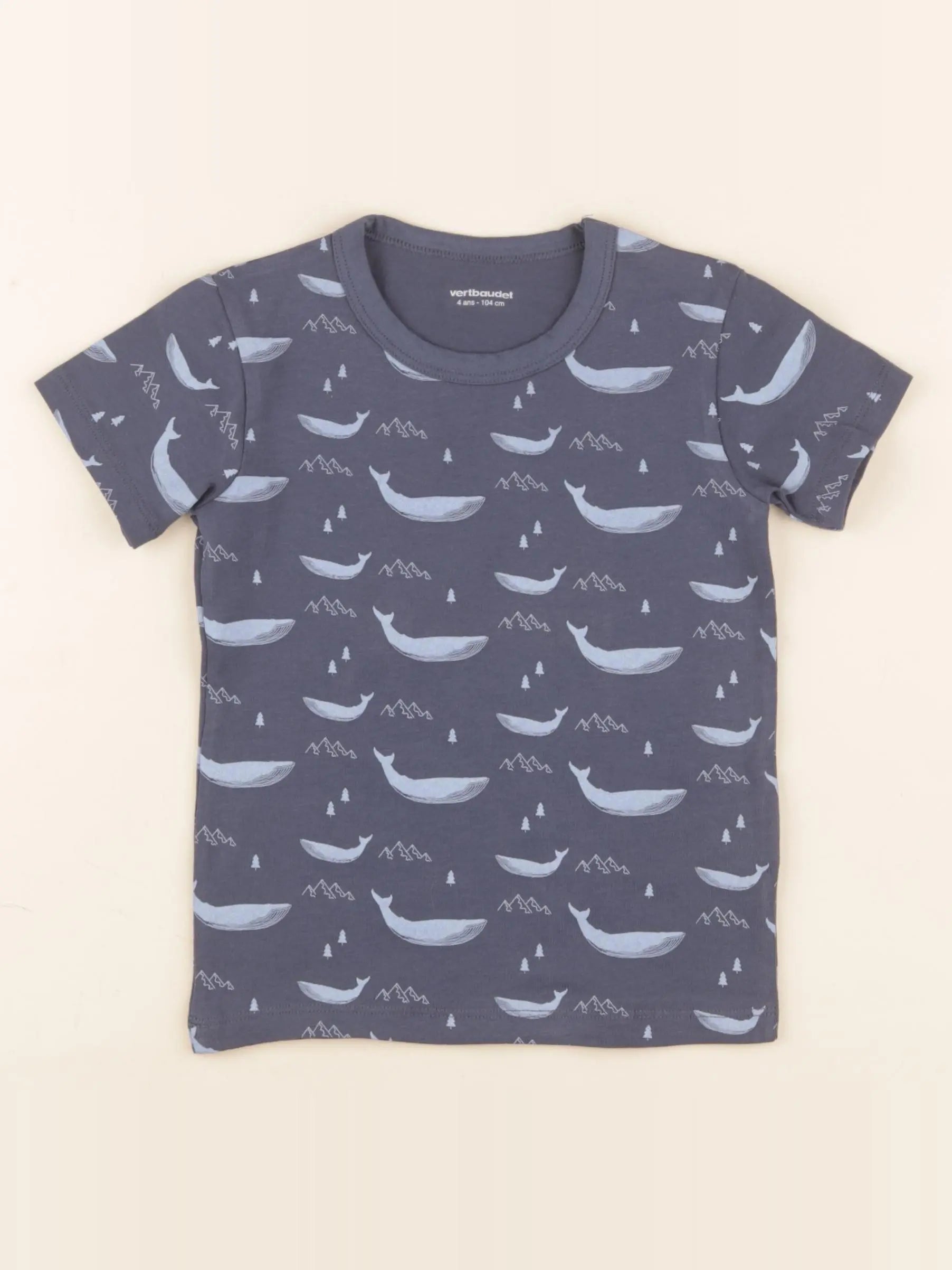 Vertbaudet - tee-shirt bleu - 4 ans