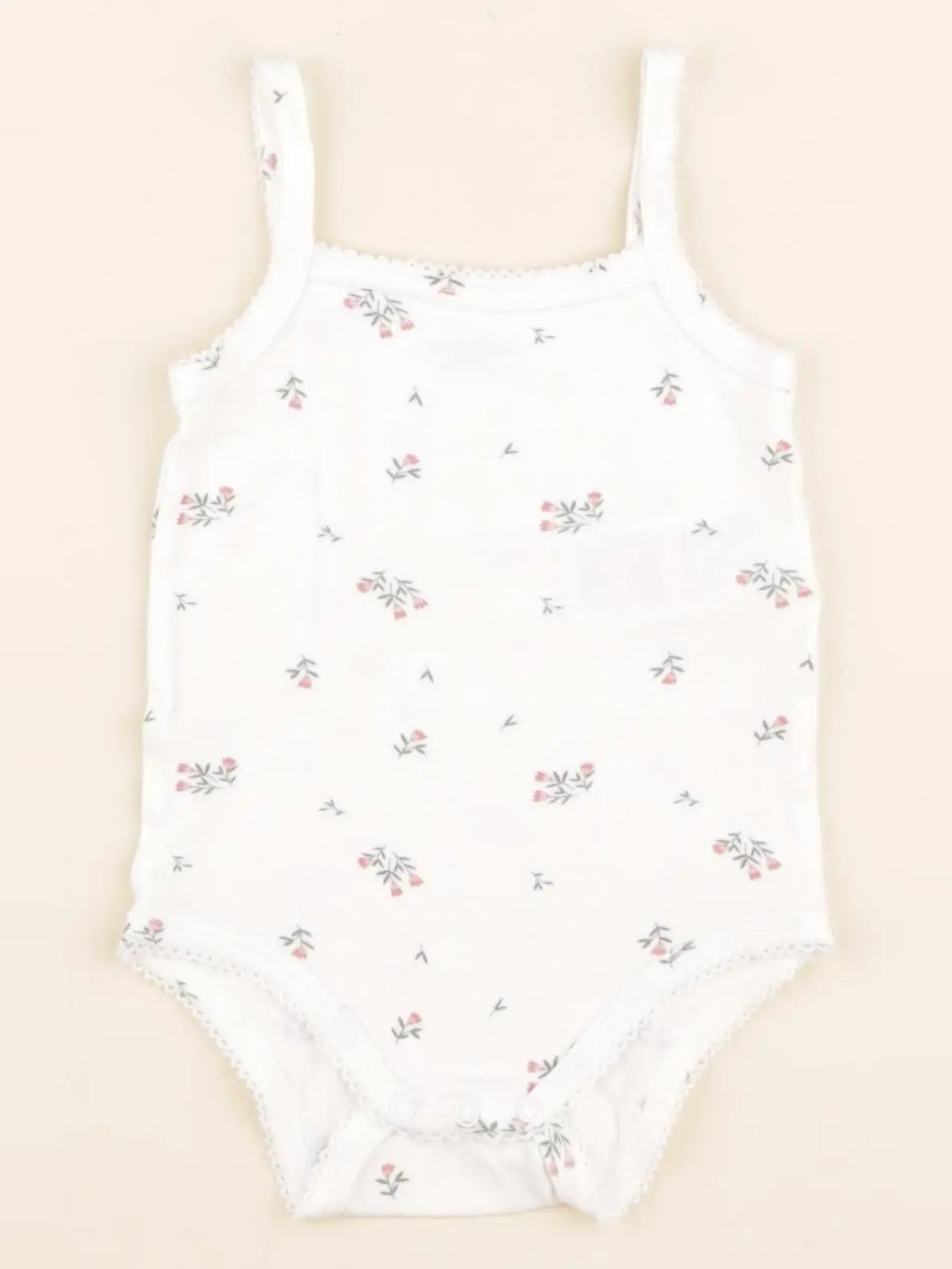 Vertbaudet - body rose, blanc - 9 mois