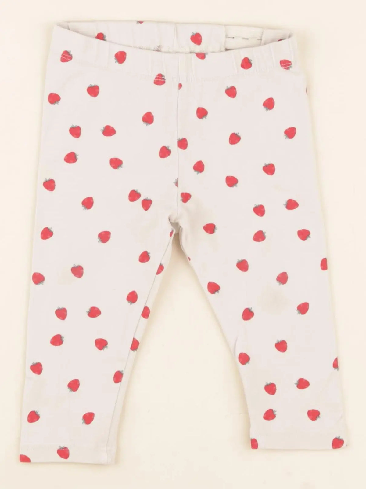 H&M - legging beige, rouge - 6/9 mois