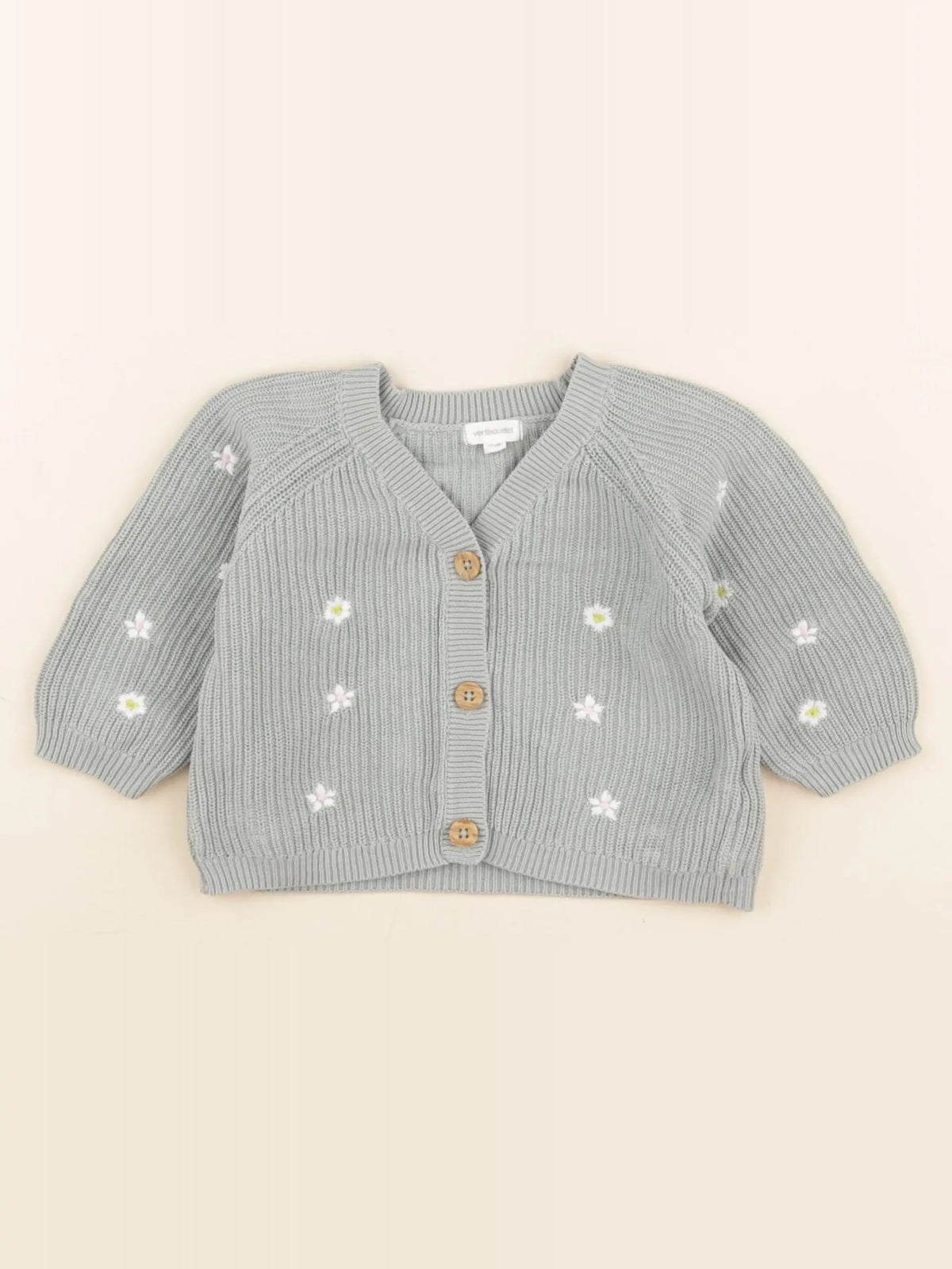 Vertbaudet - gilet vert - 9 mois