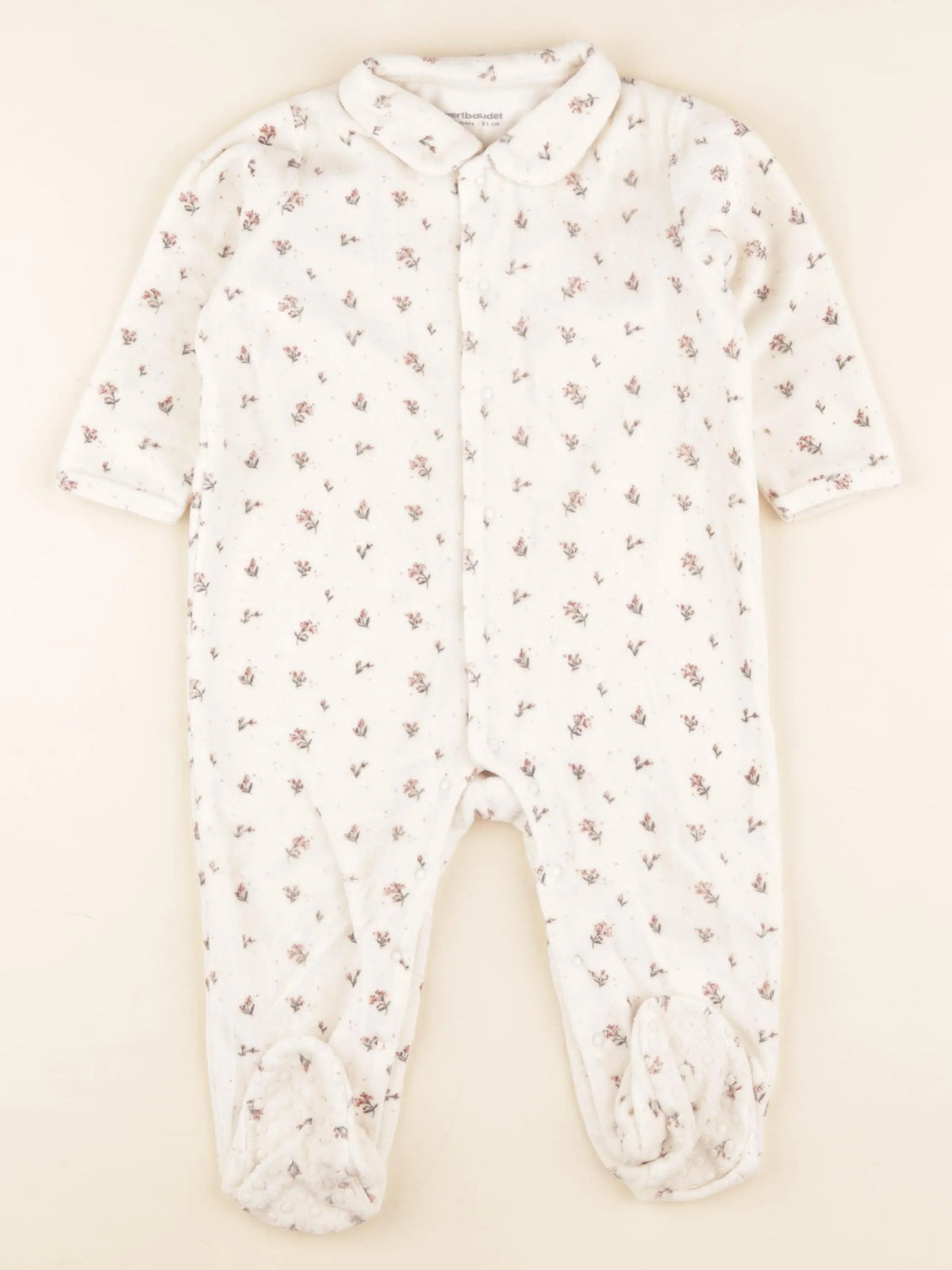 Vertbaudet - pyjama velours beige - 18 mois