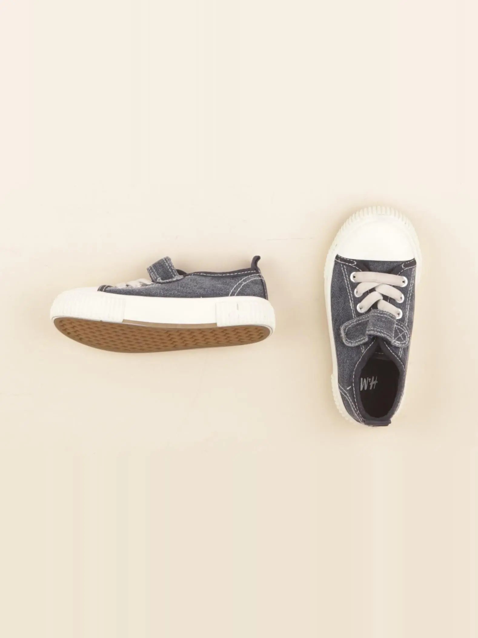 H&M - tennis à scratch/ lacets bleu - pointure 25