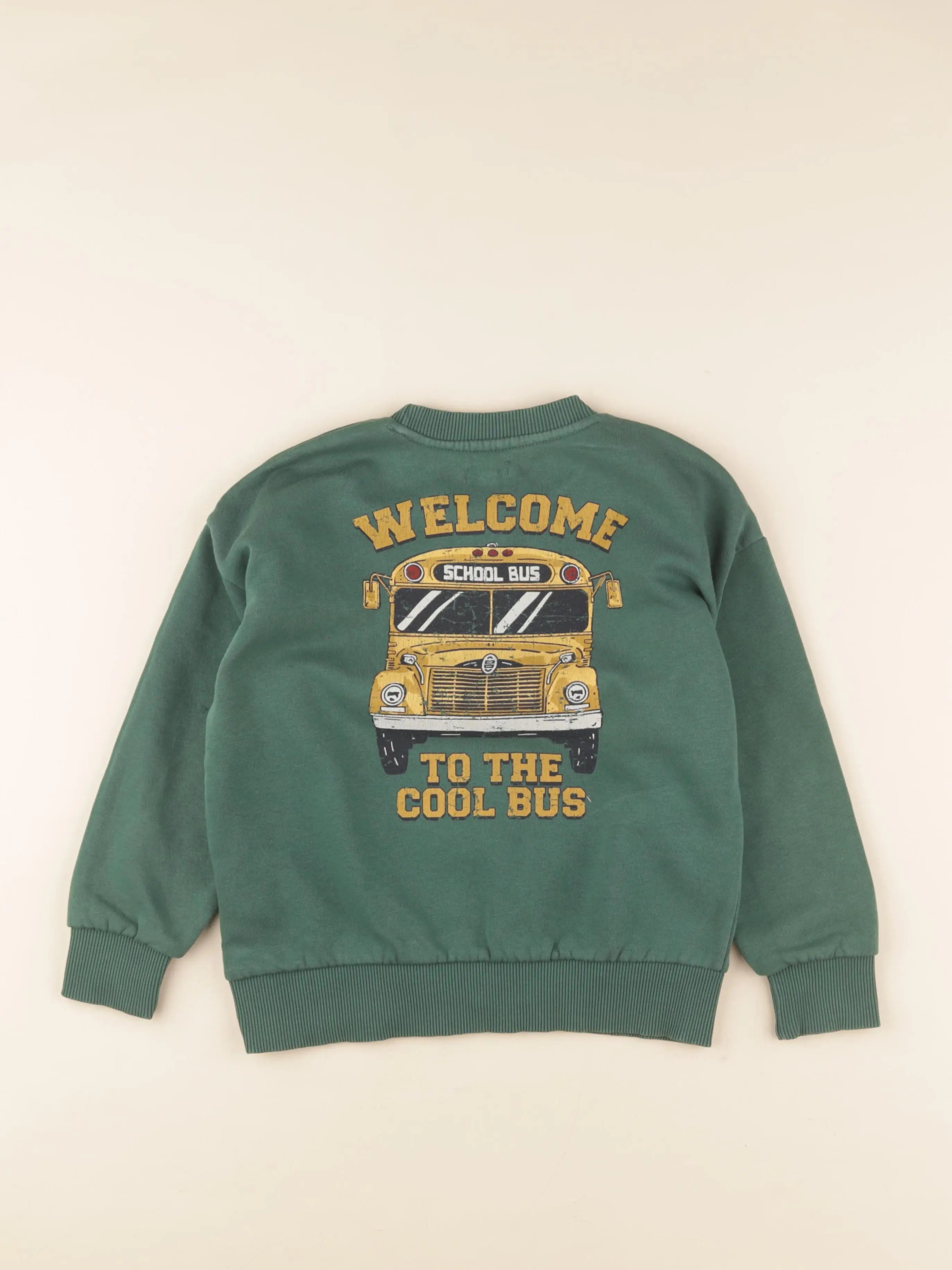 Vertbaudet - sweat imprimé au dos vert - 8 ans