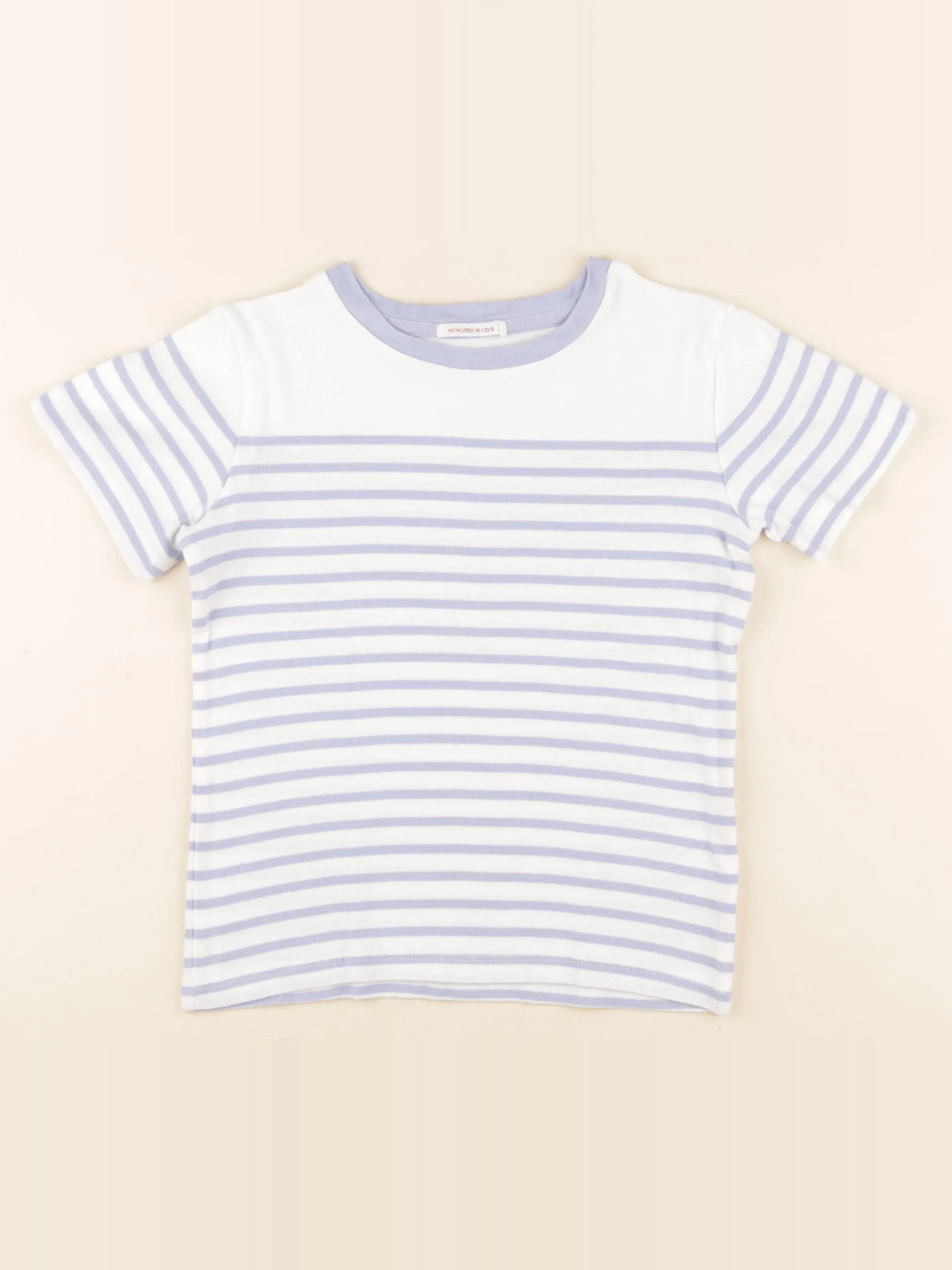 Monoprix - tee-shirt blanc, bleu - 8 ans