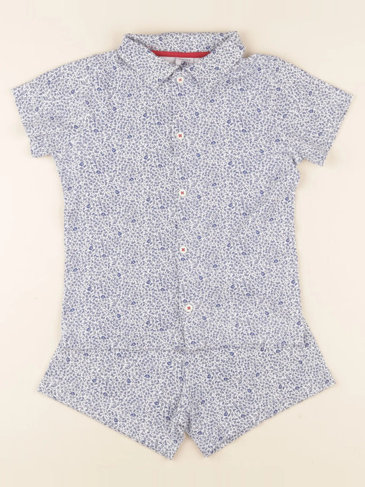 Petit Bateau - pyjama coton bleu - 6 ans