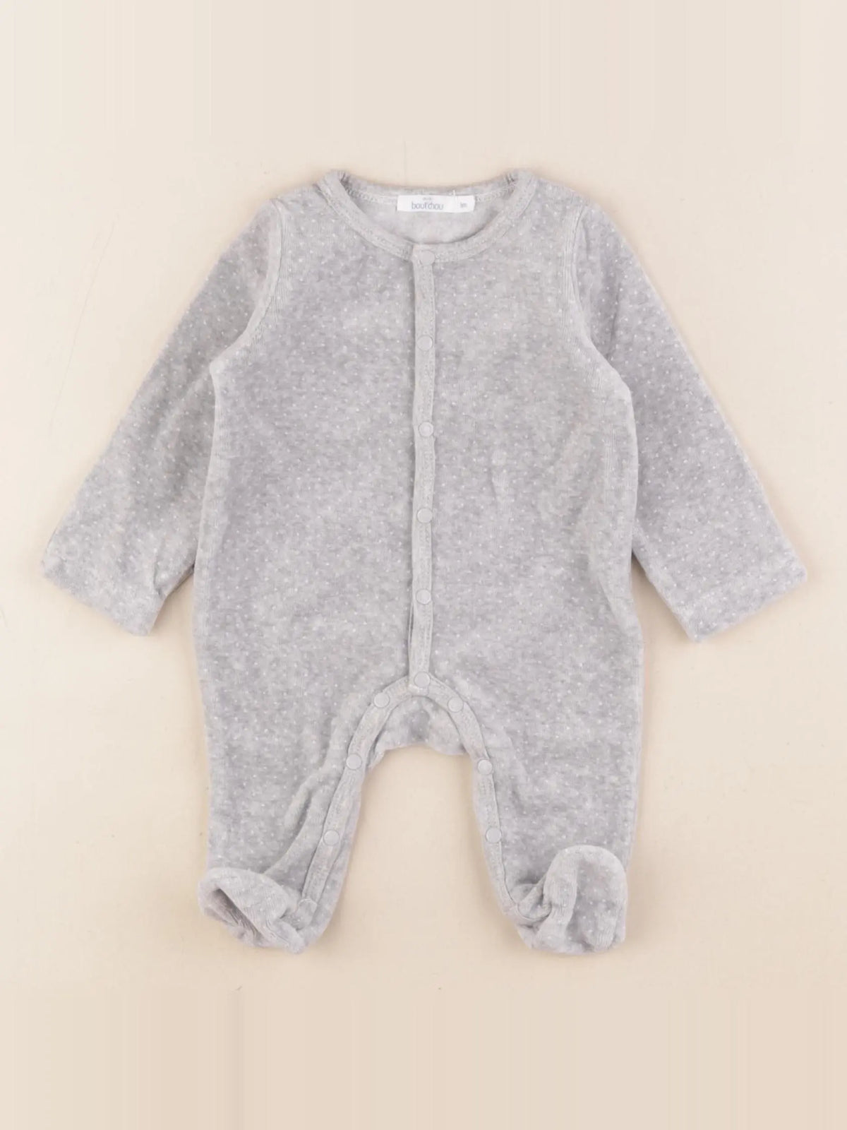 Boutchou - pyjama velours gris - 1 mois