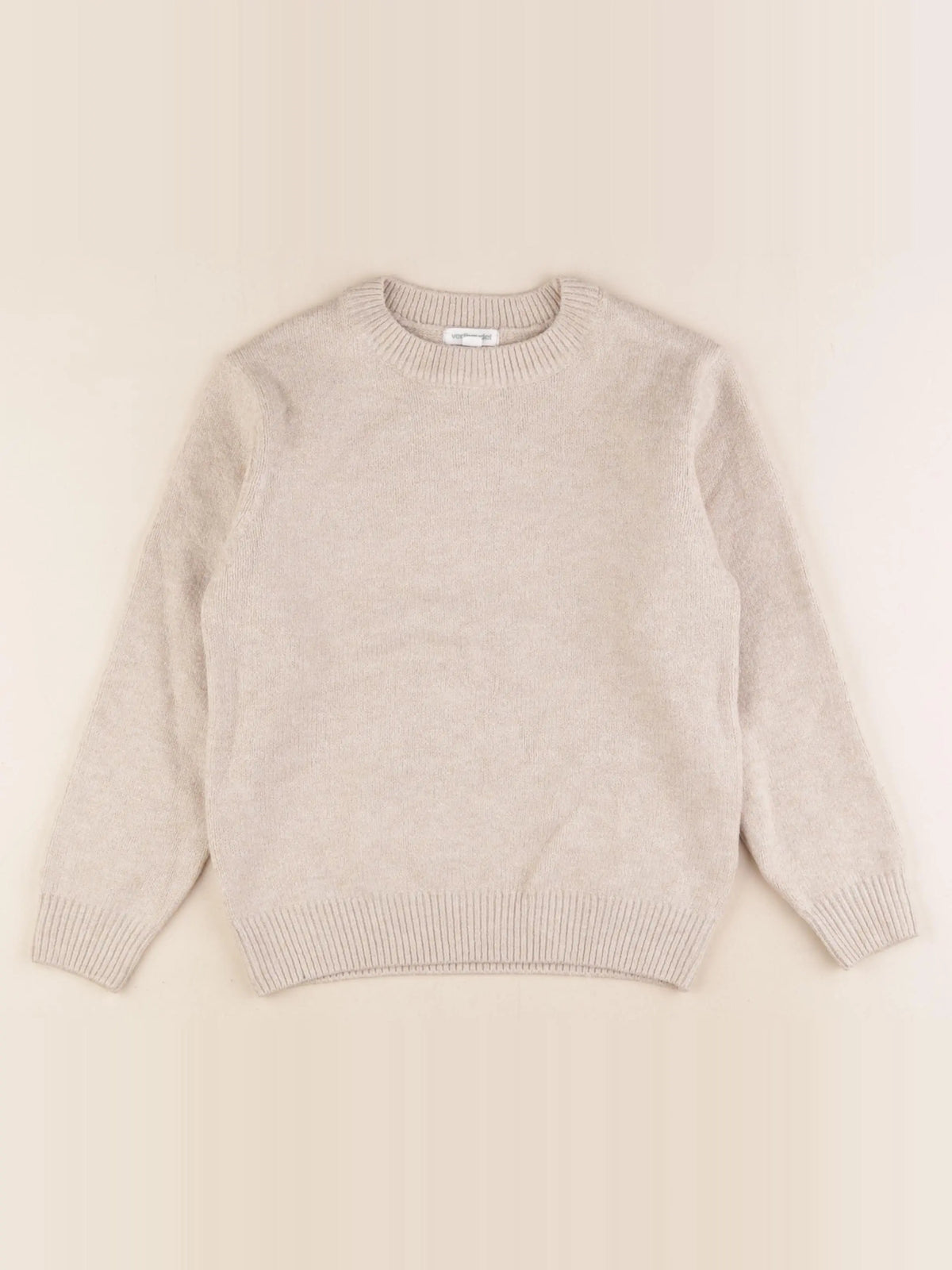 Vertbaudet - pull beige - 8 ans