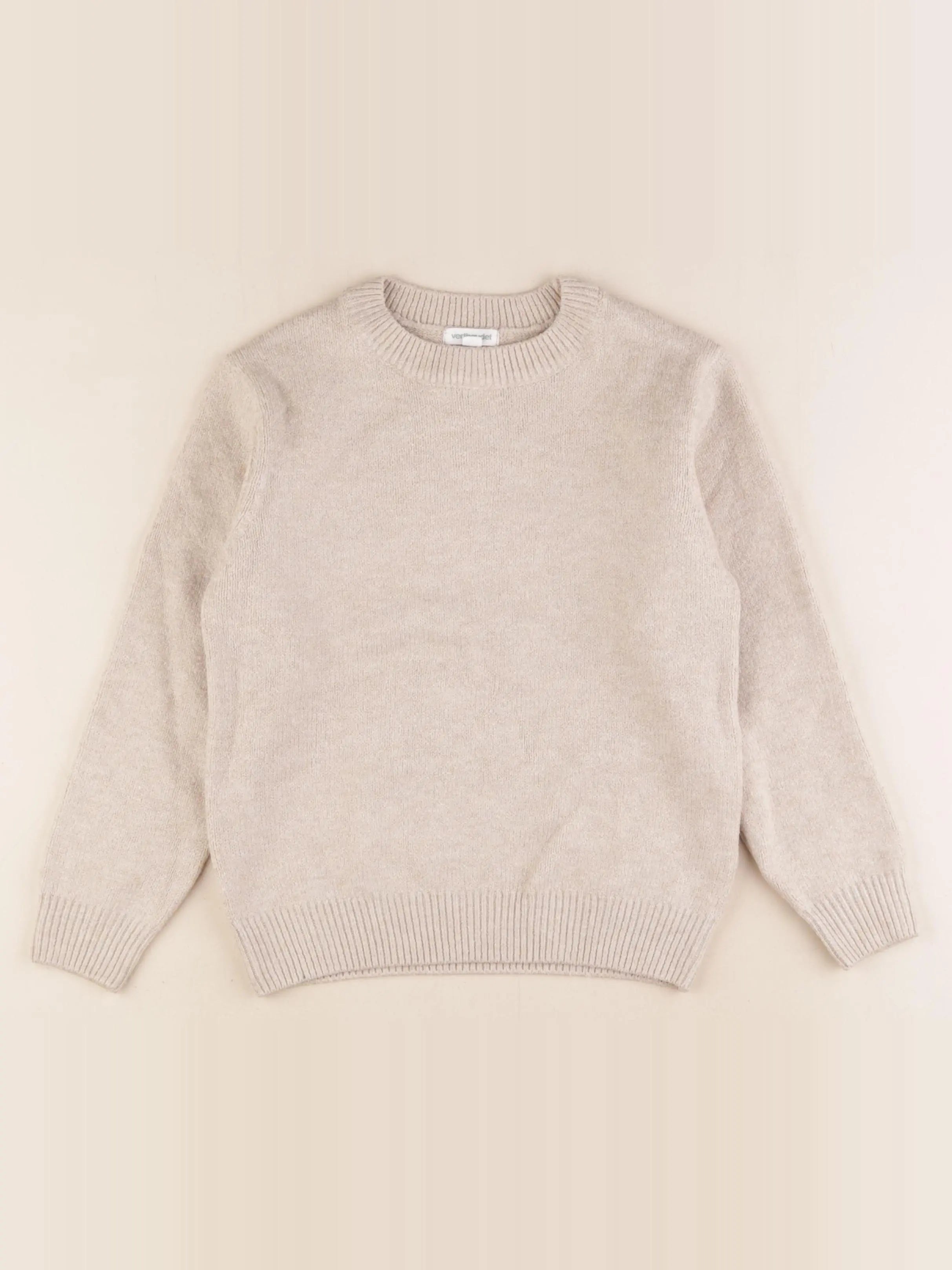Vertbaudet - pull beige - 8 ans