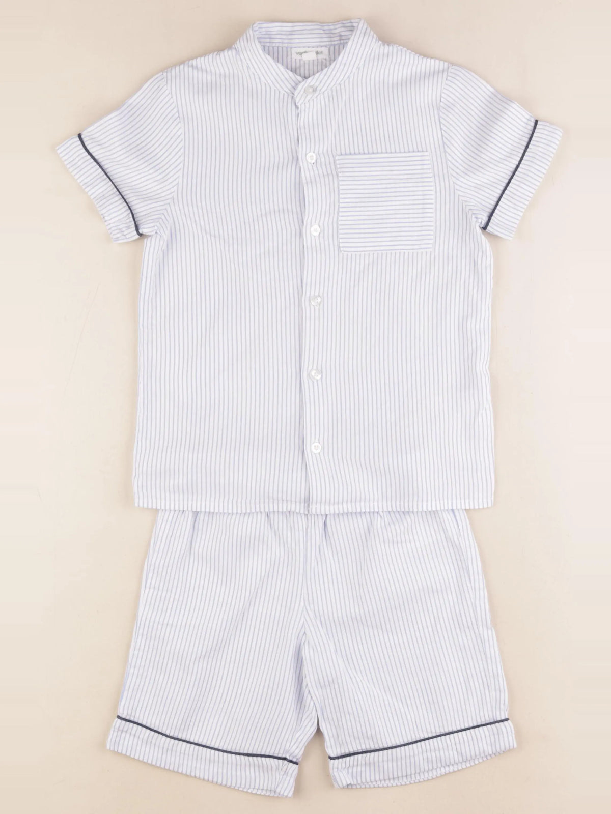 Vertbaudet - pyjama coton bleu, blanc - 6 ans