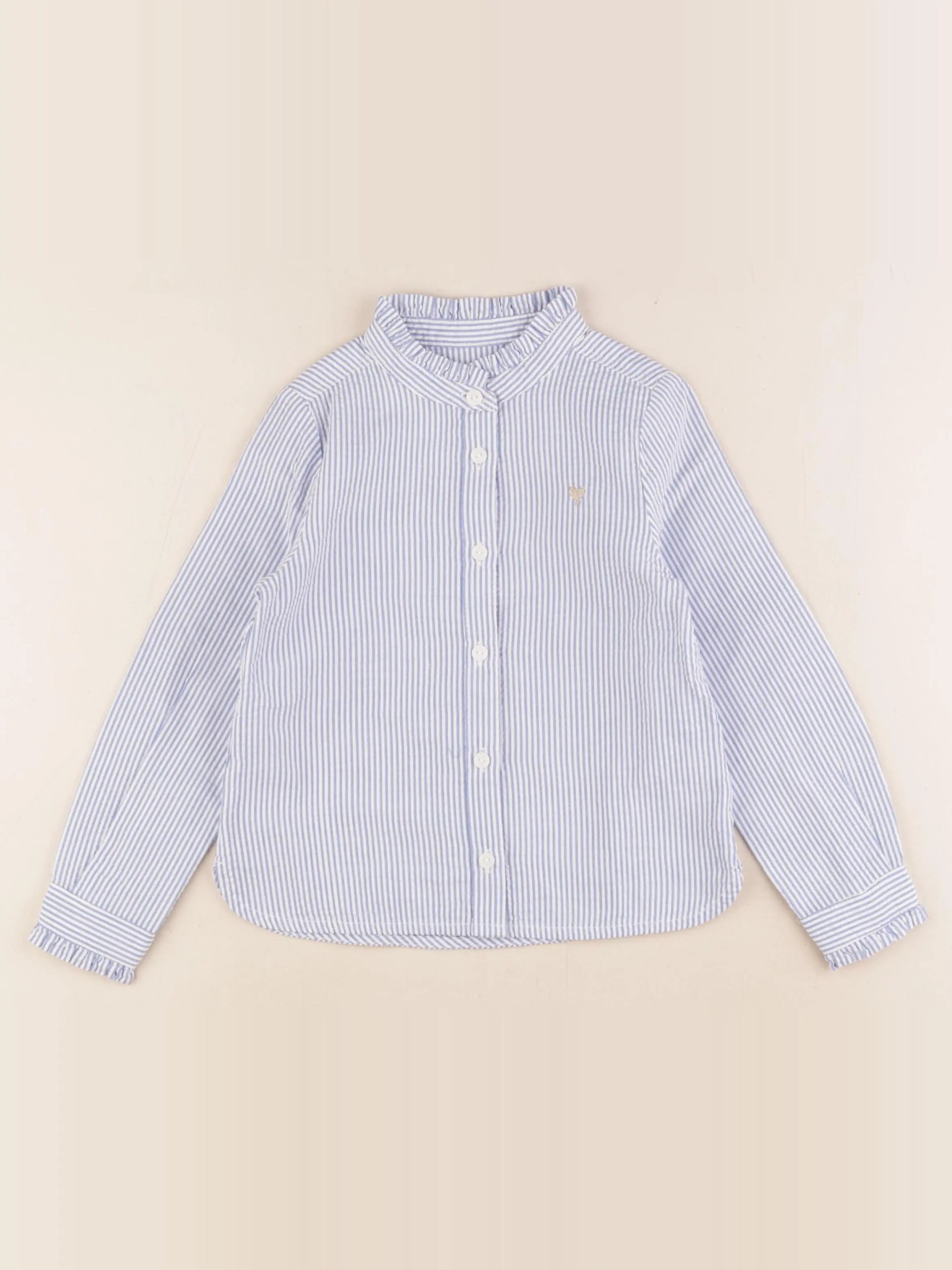 Okaidi - chemise blanc, bleu - 4 ans