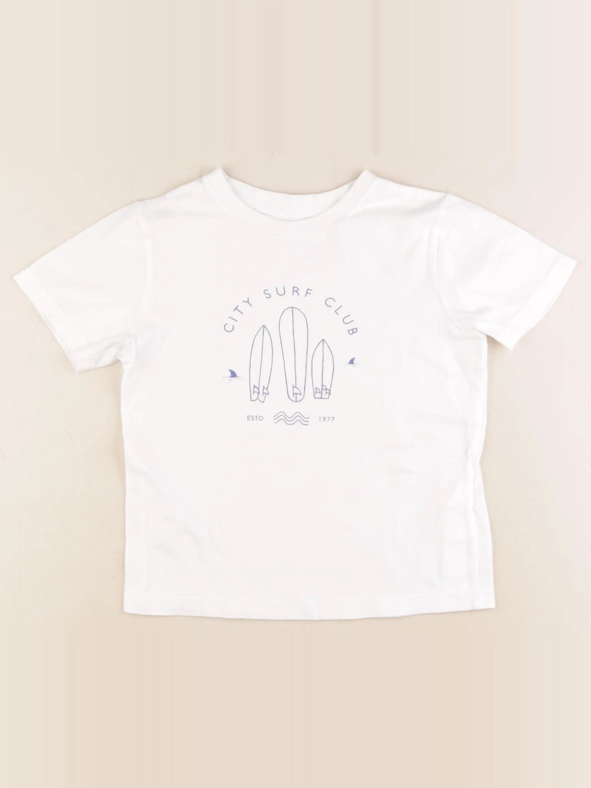 Cyrillus - tee-shirt blanc, bleu - 6 ans