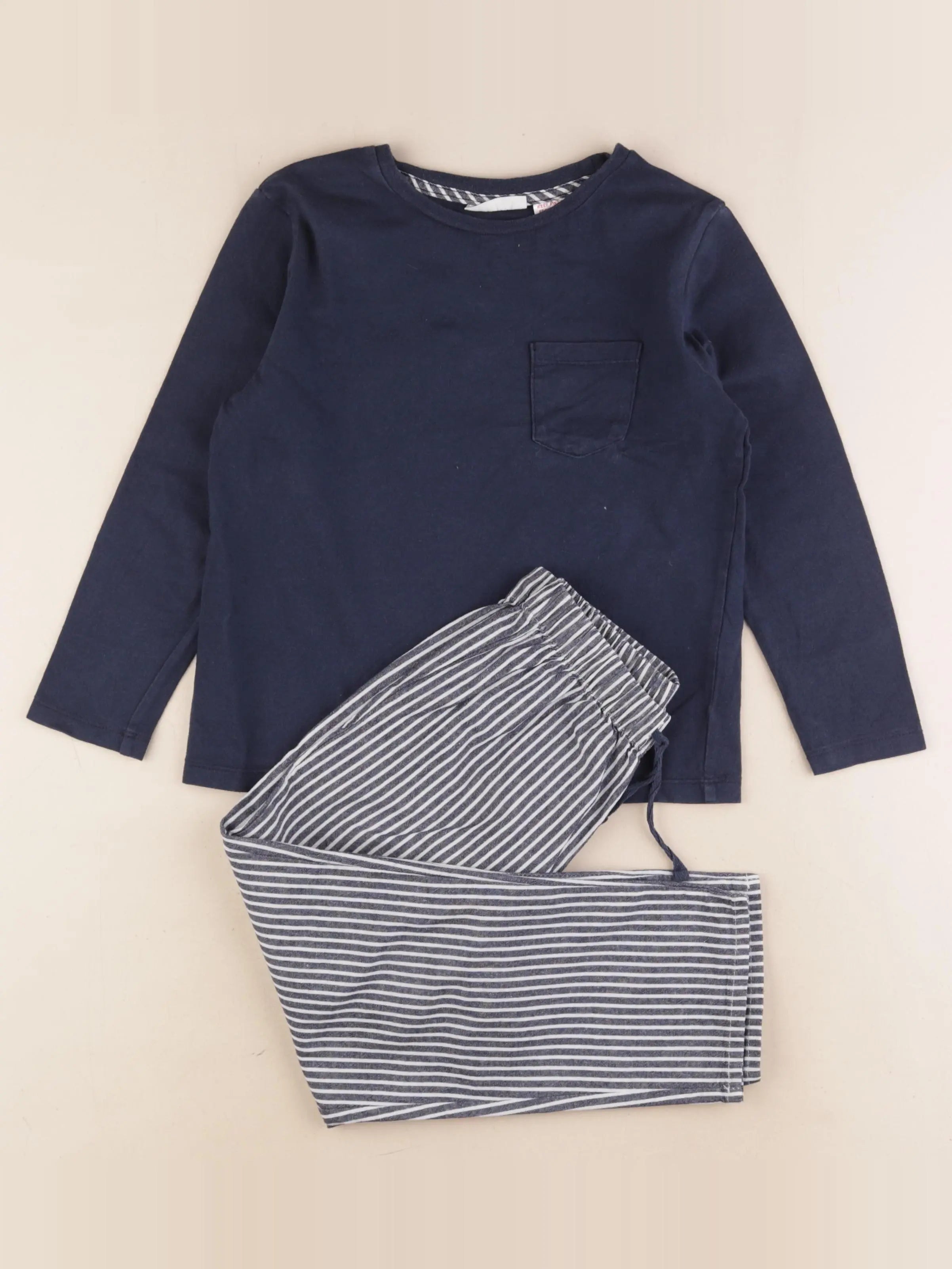 Mango - pyjama coton blanc, bleu - 5/6 ans