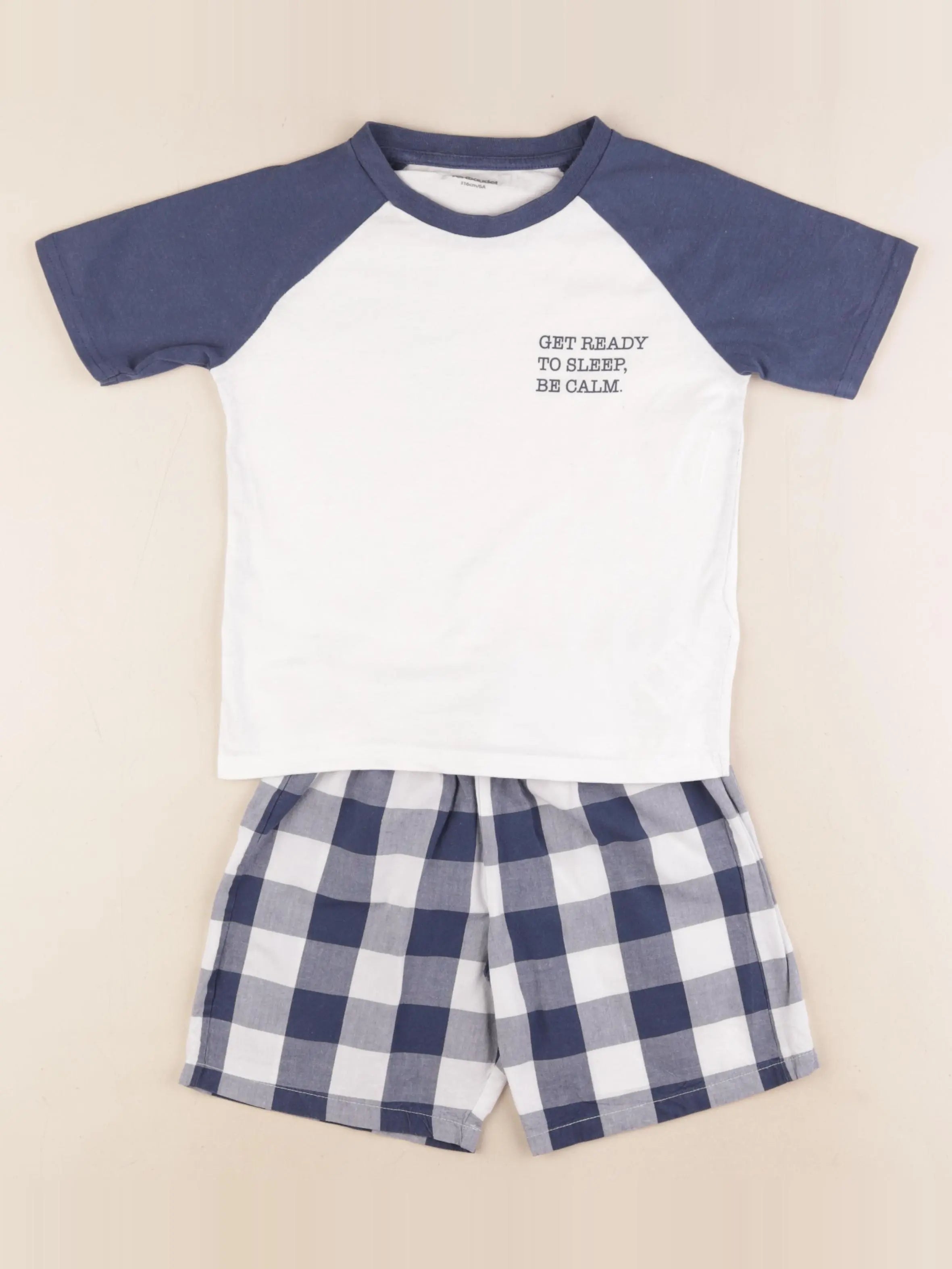 Vertbaudet - pyjama coton blanc, bleu - 6 ans