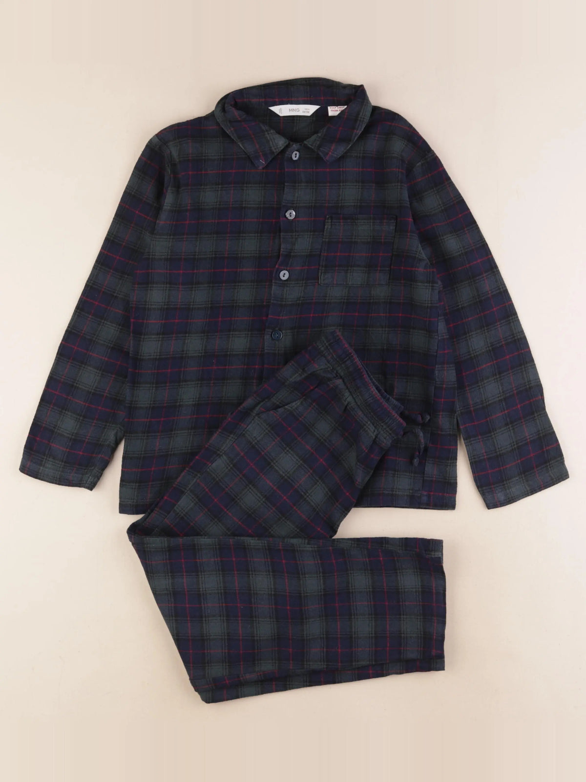 Mango - pyjama coton vert - 5 ans
