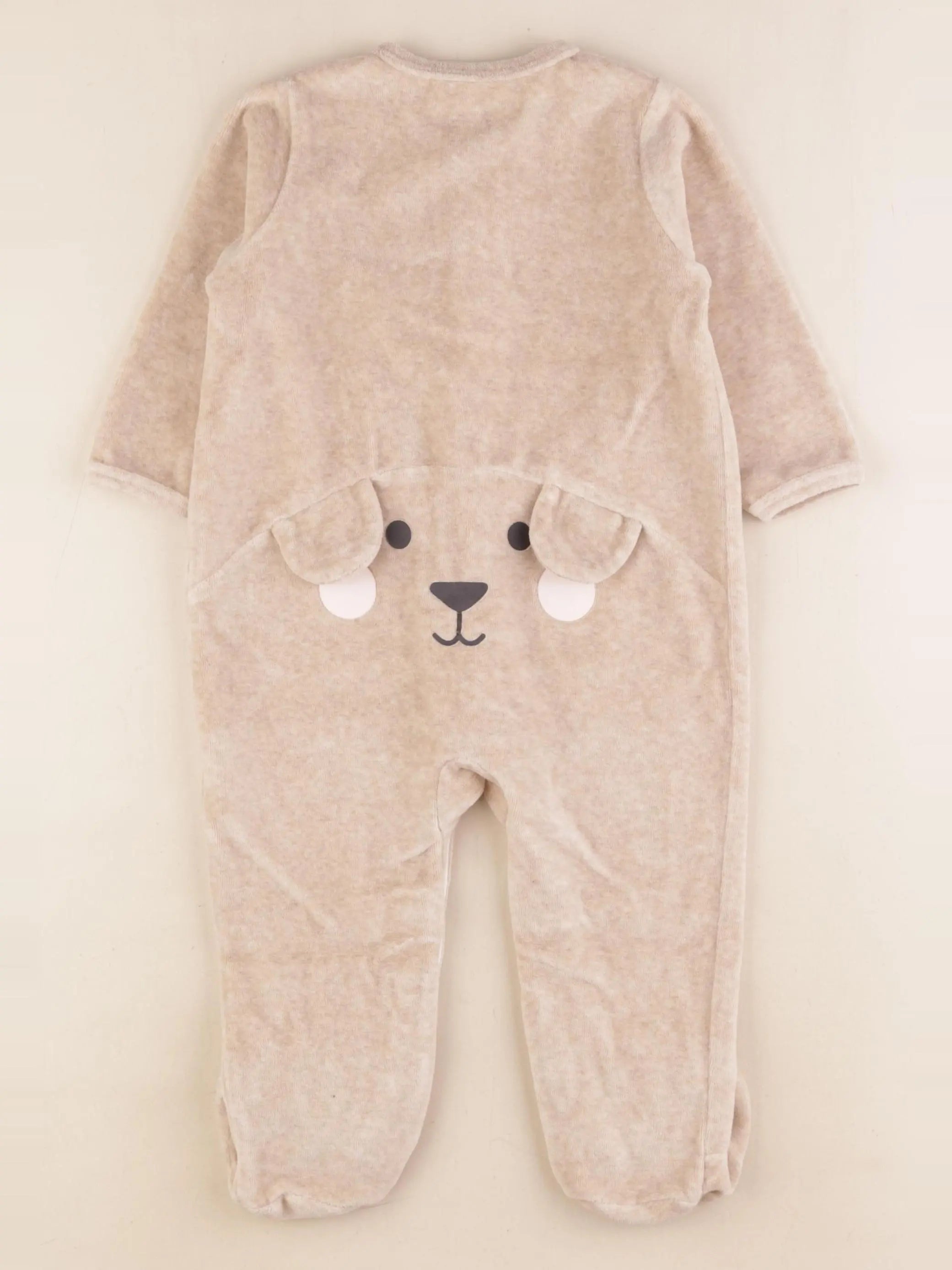 Vertbaudet - pyjama velours marron - 18 mois