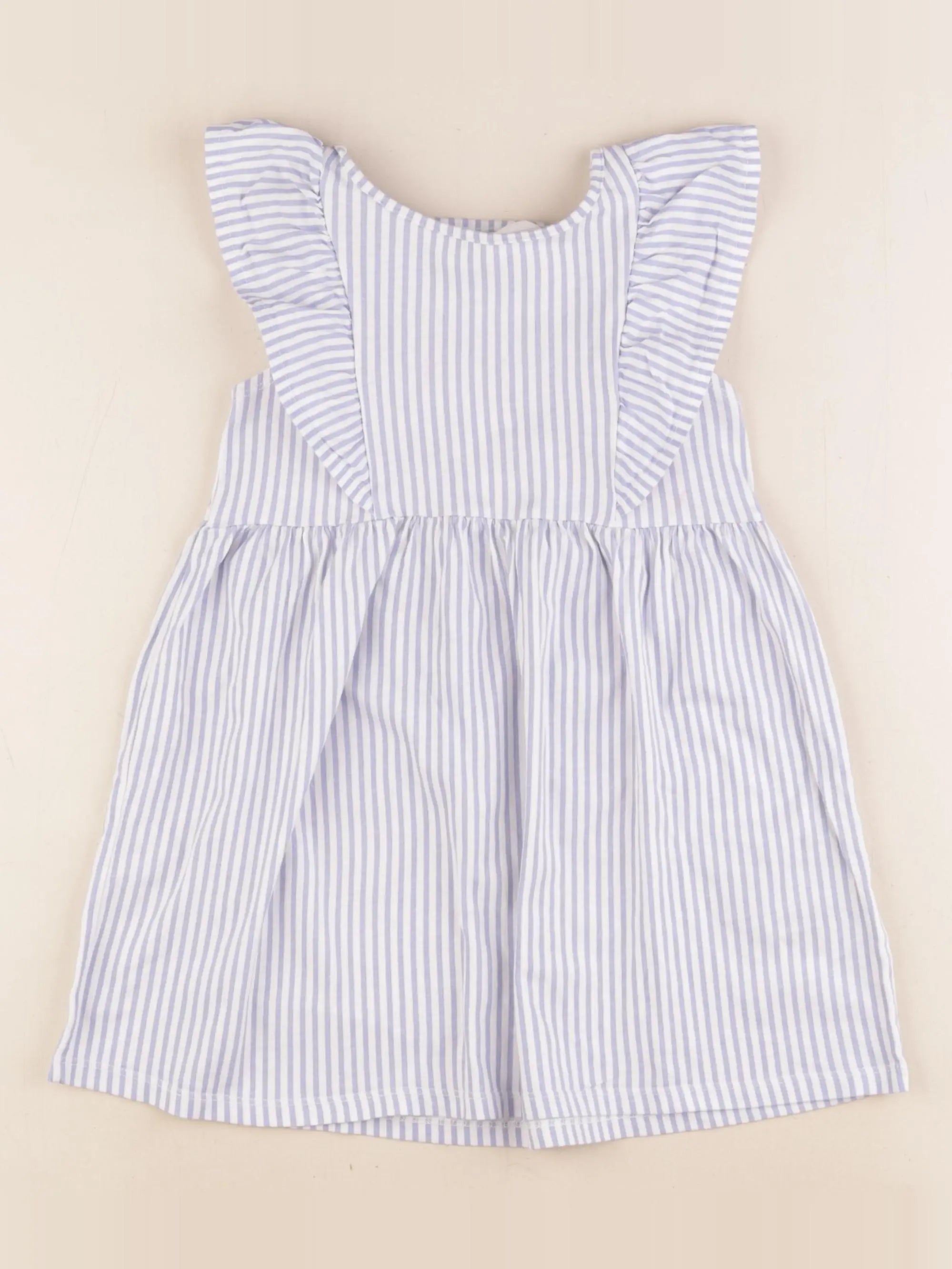 H&M - robe blanc, bleu - 2/4 ans