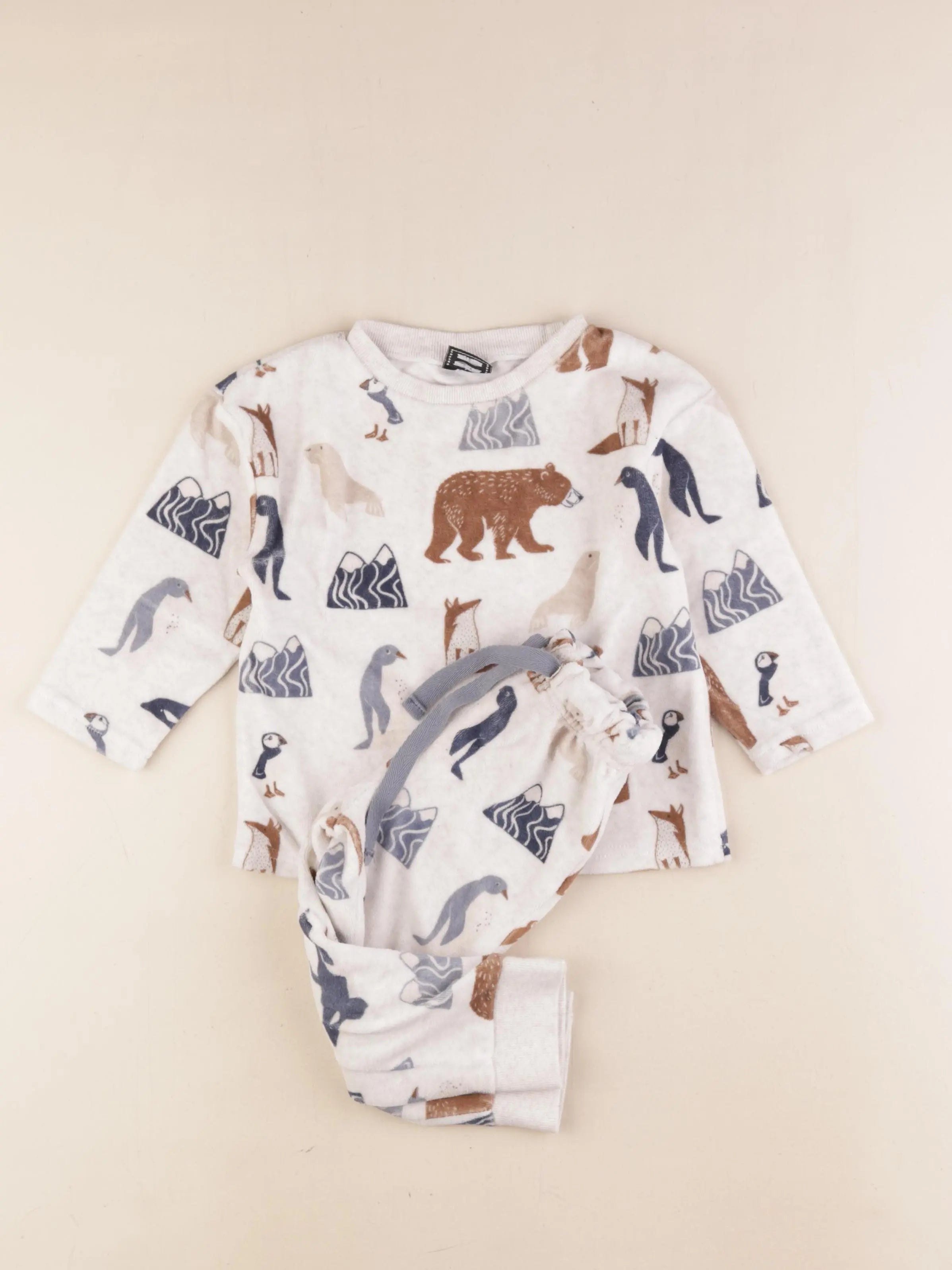 Tape à l'oeil - pyjama velours multicolore - 2 ans