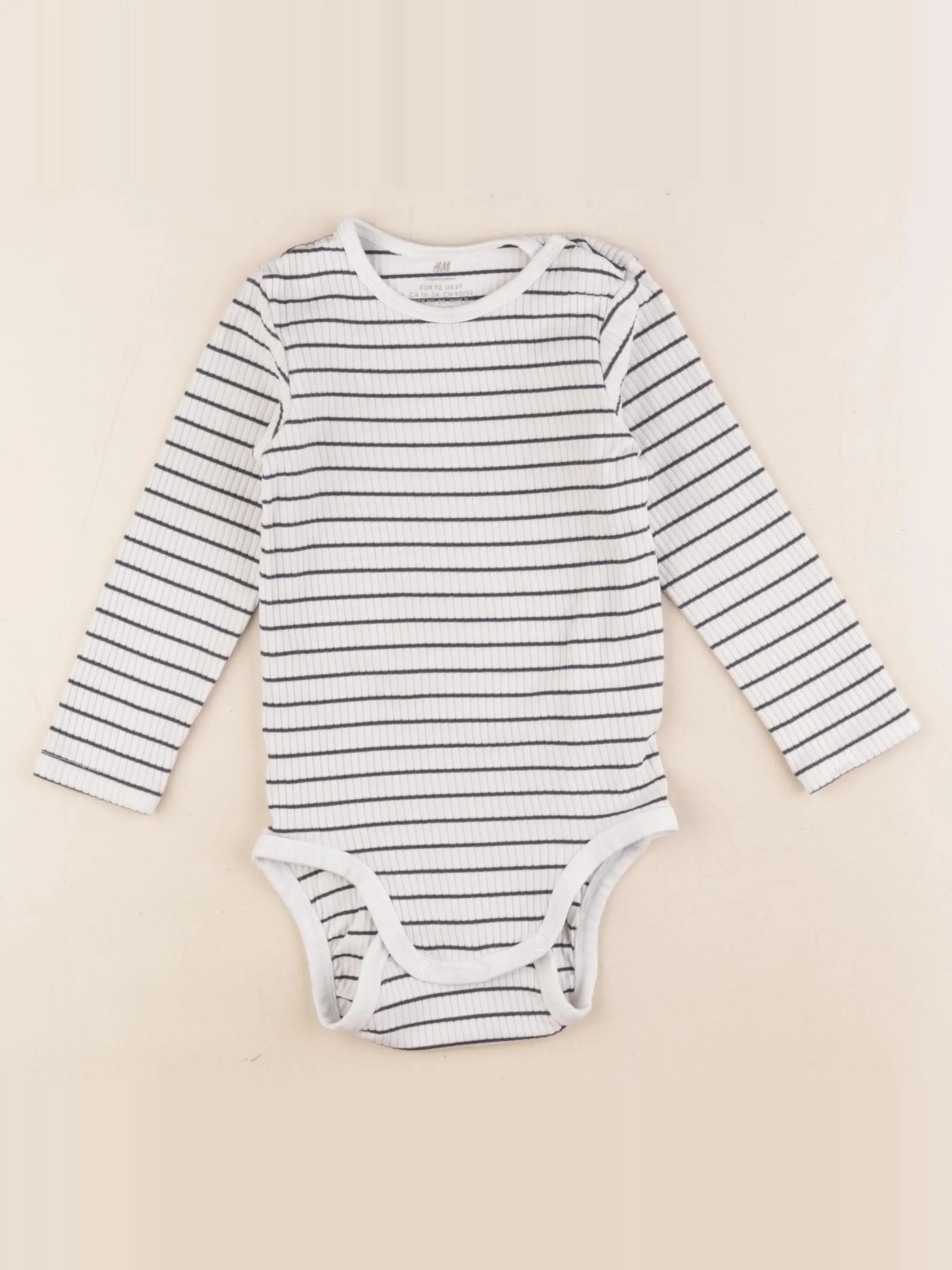 H&M - body blanc, bleu - 18/24 mois