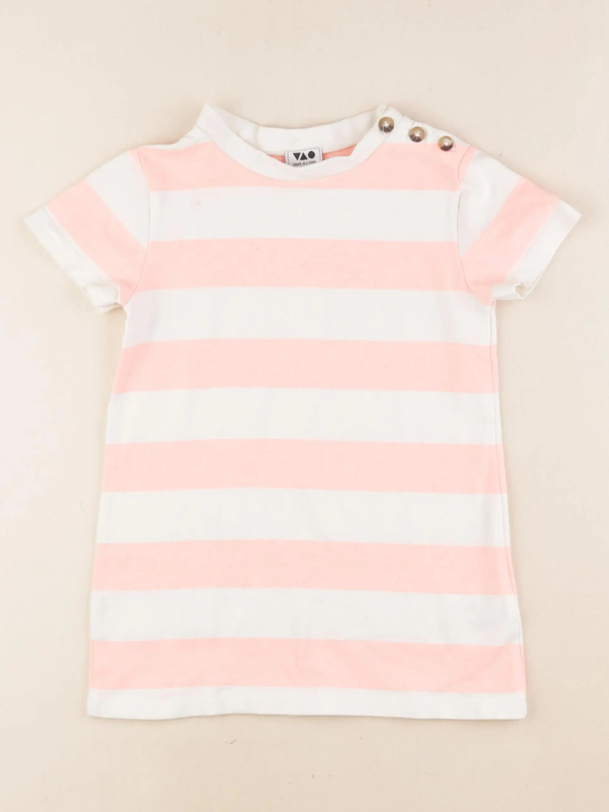 Tape à l'oeil - robe beige, rose - 2/3 ans