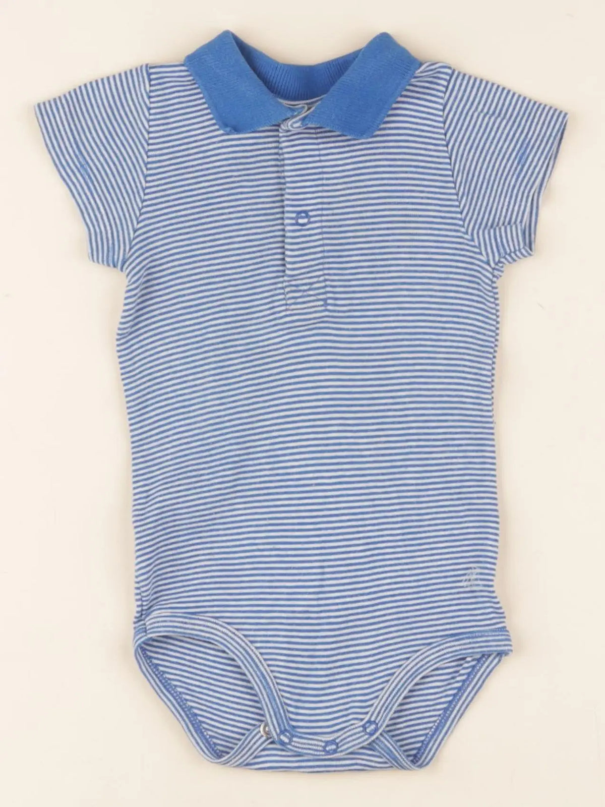 Petit Bateau - body à col bleu - 12 mois