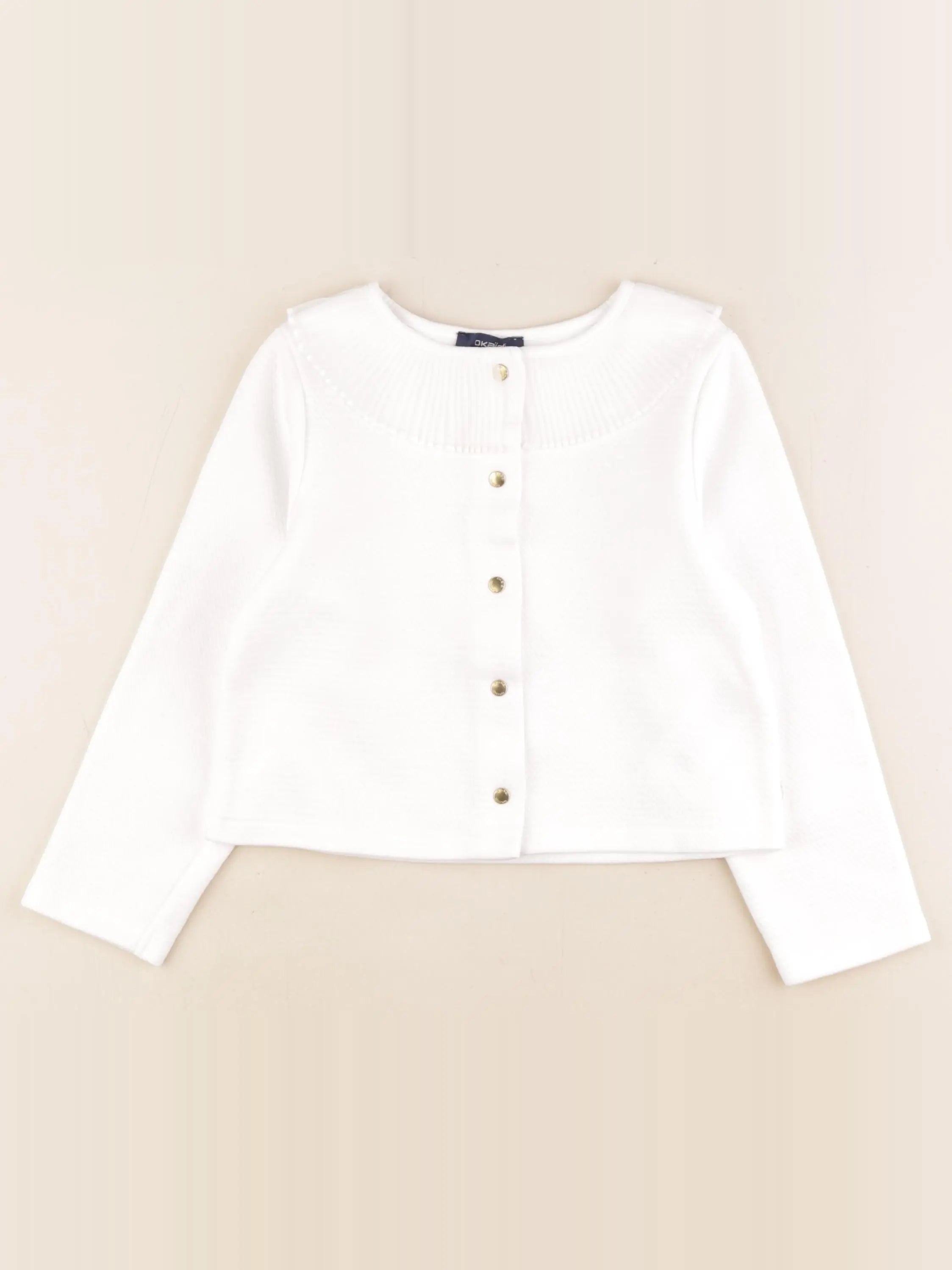 Okaidi - gilet blanc - 6 ans
