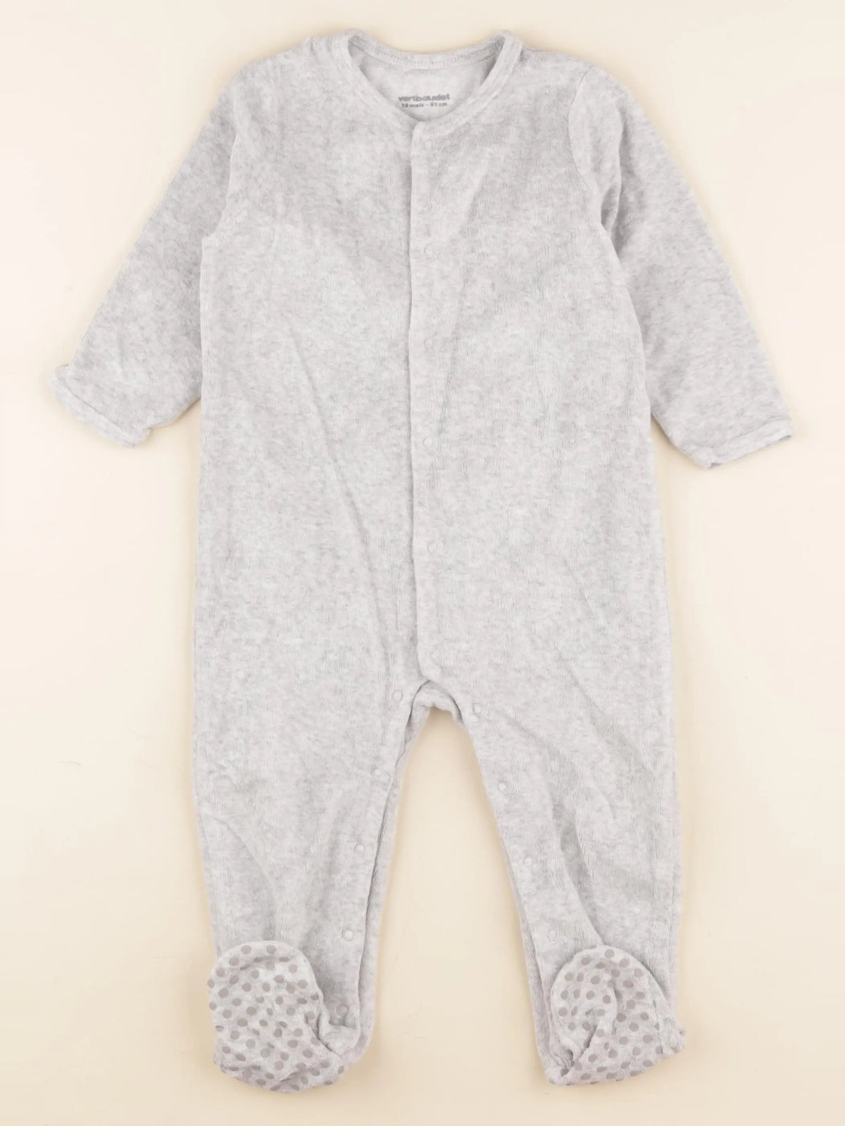 Vertbaudet - pyjama velours gris - 18 mois