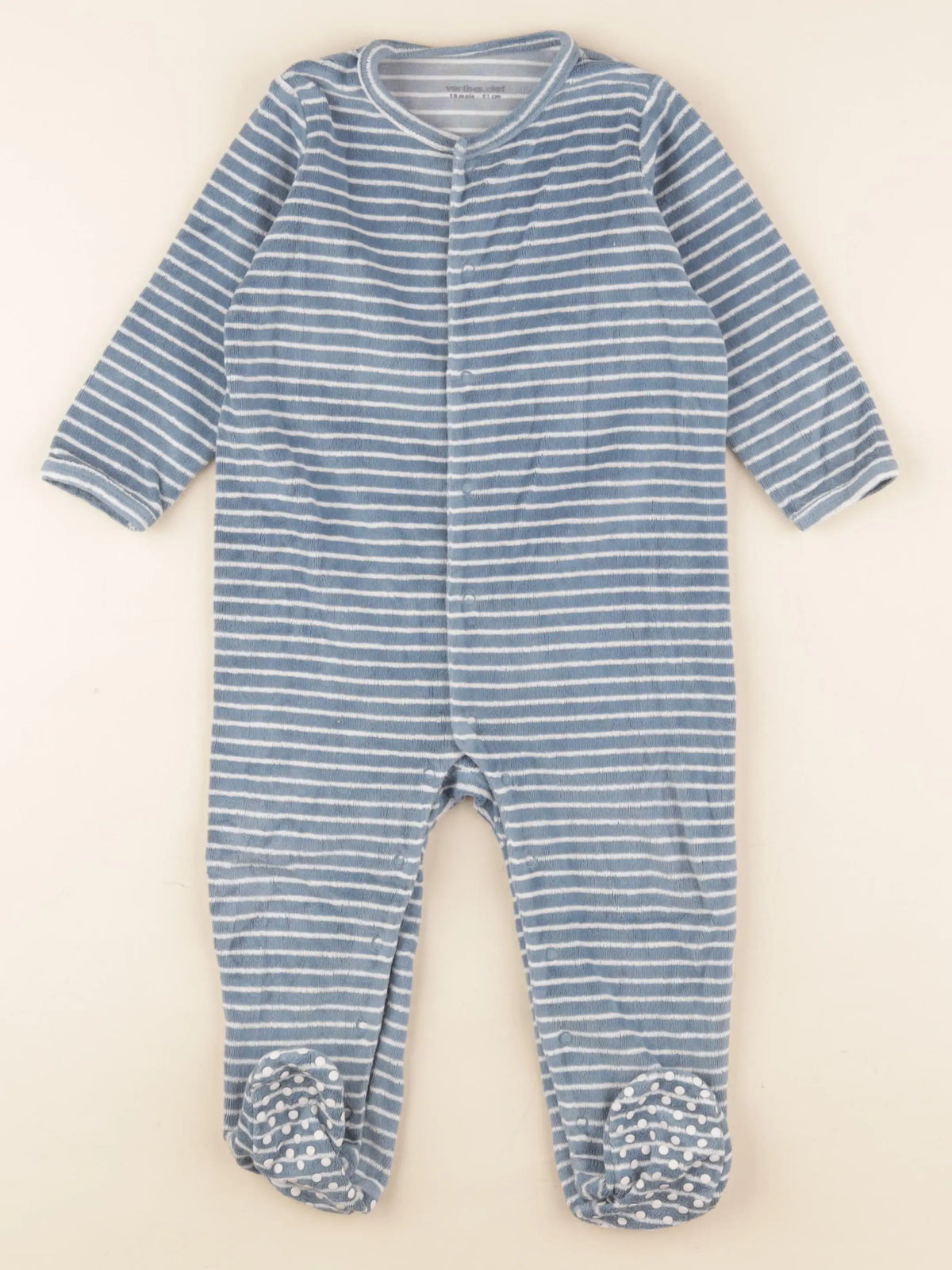 Vertbaudet - pyjama velours bleu - 18 mois