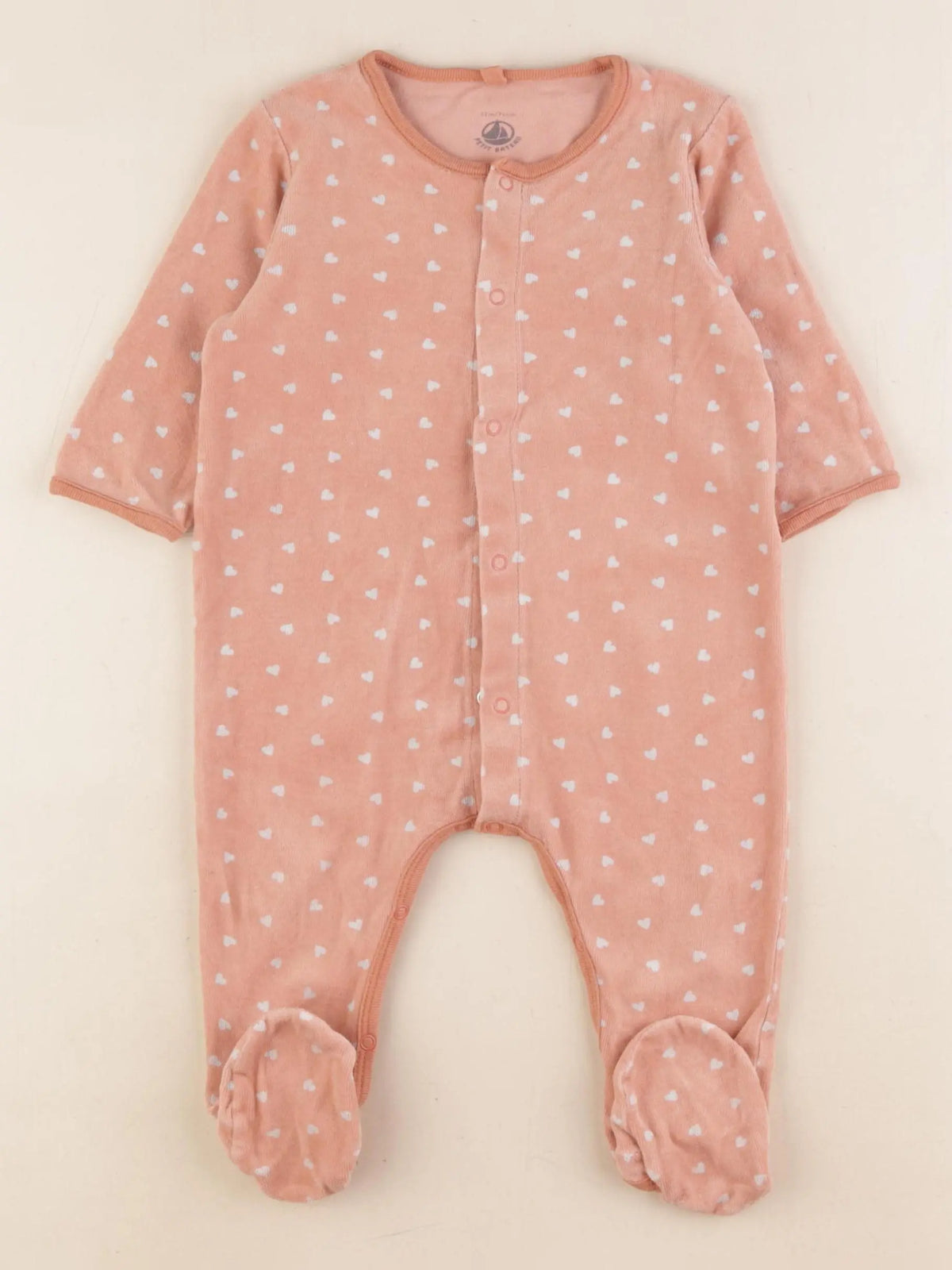 Petit Bateau - pyjama velours orange - 12 mois