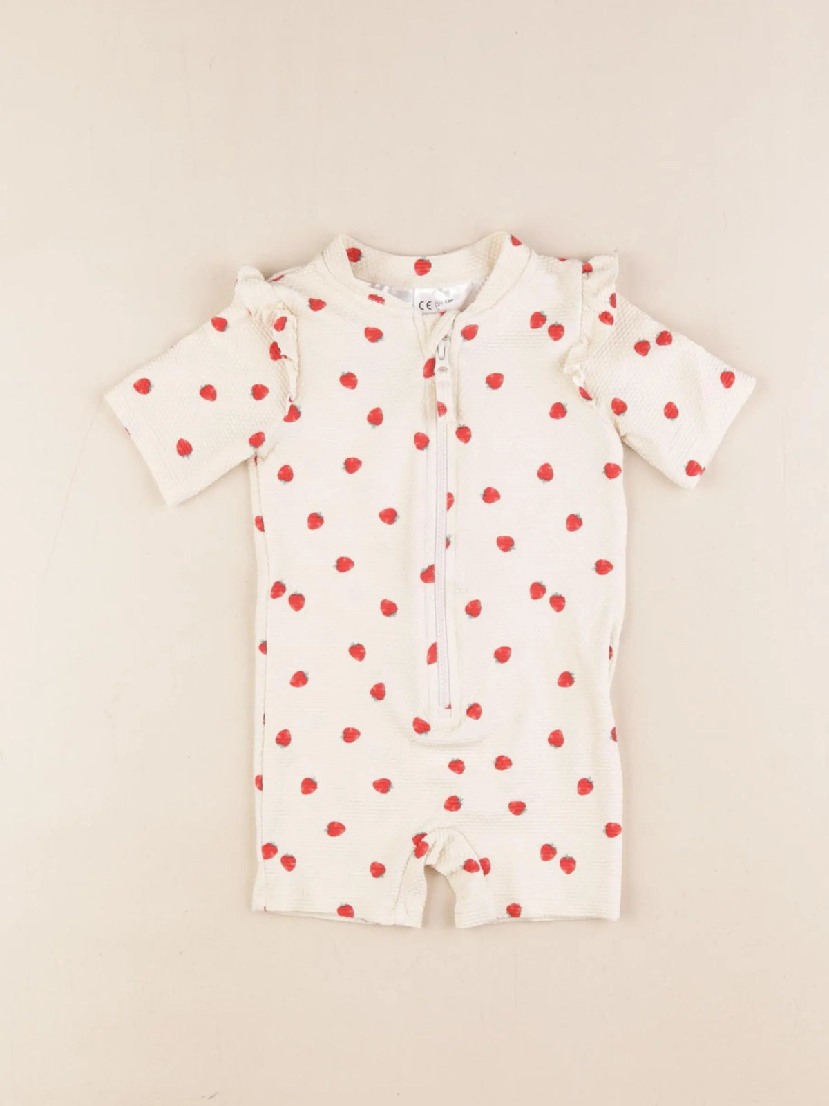 H&M - combi de bain beige, rouge - 3/6 mois