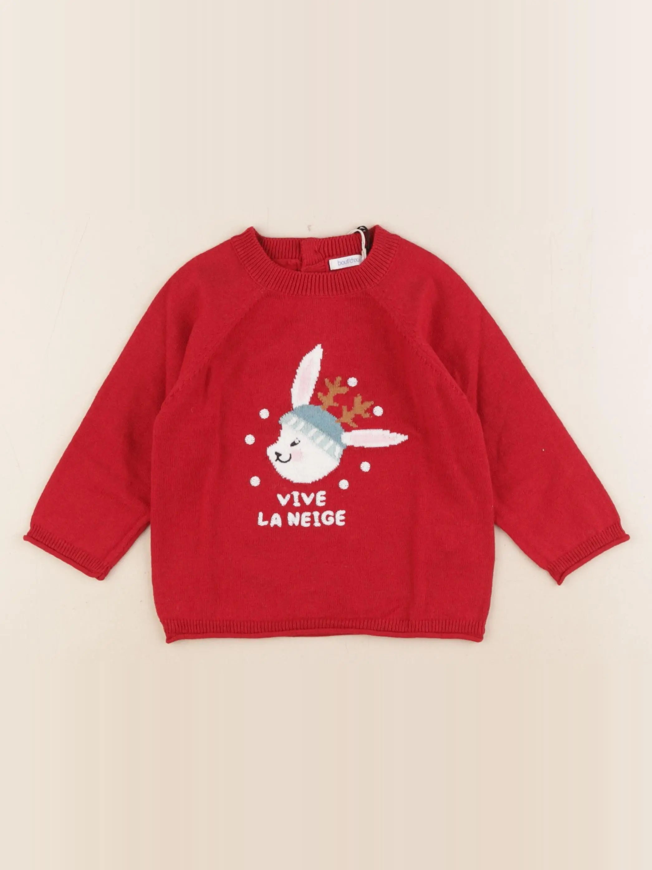 Boutchou - pull rouge - 18 mois
