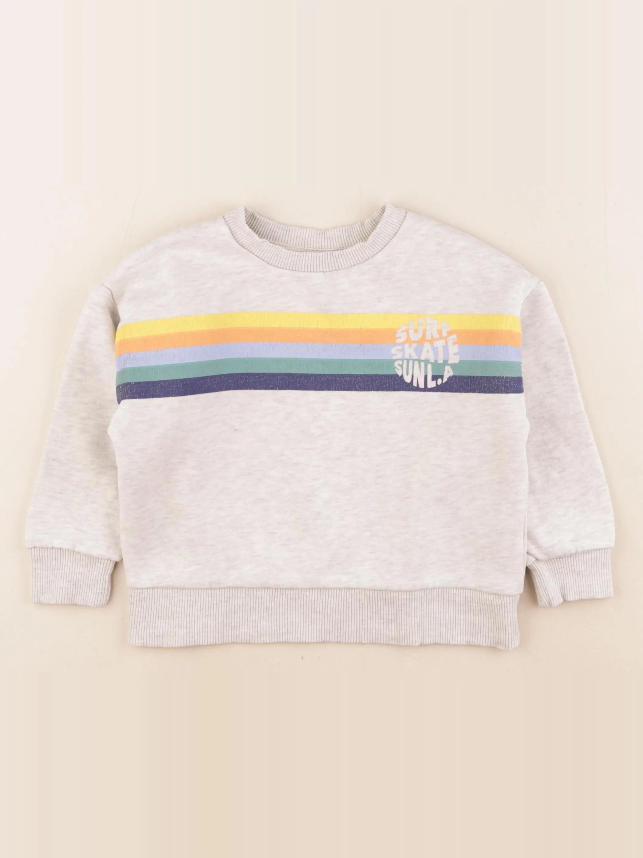 Vertbaudet - sweat gris, multicolore - 4 ans