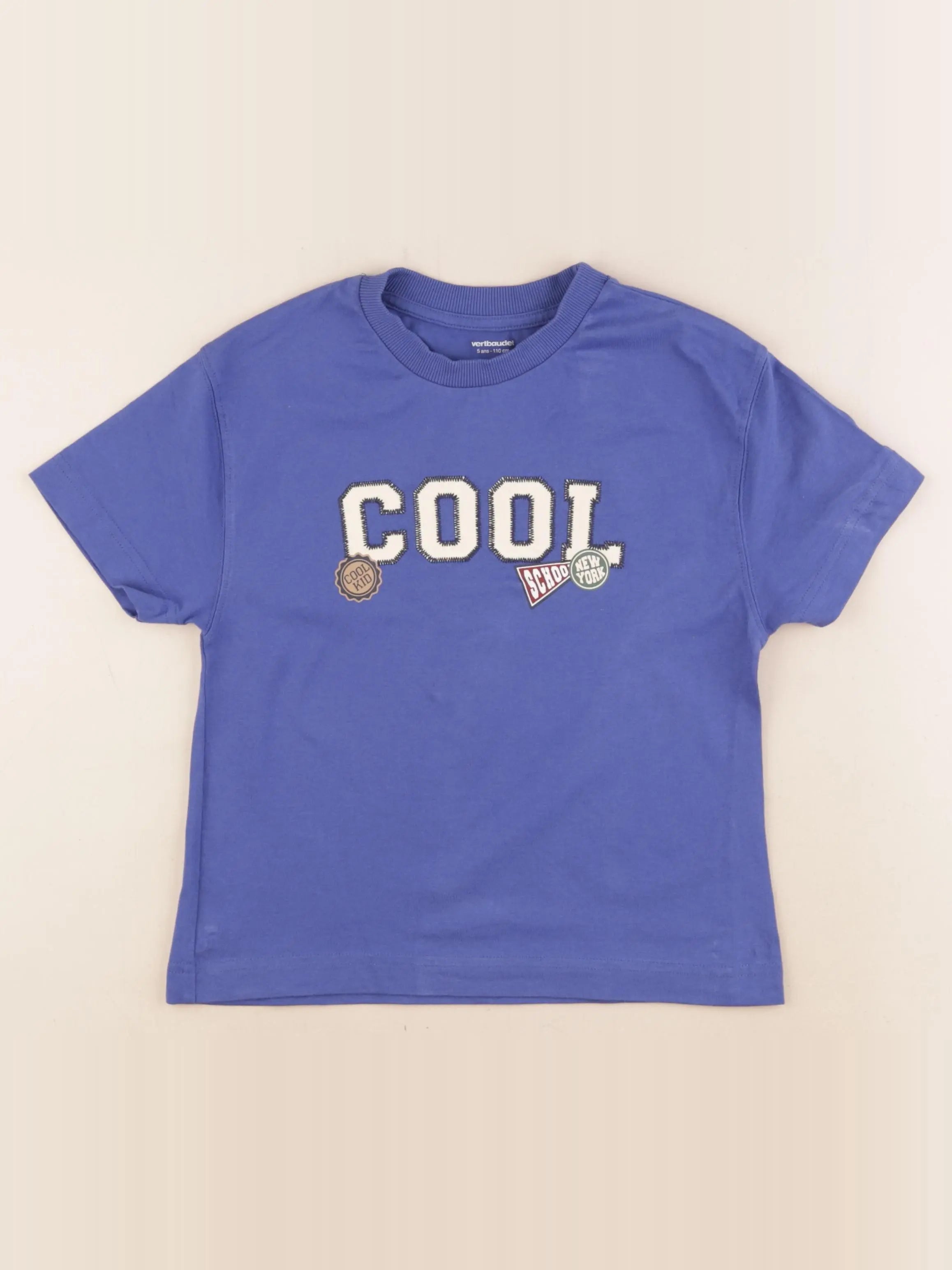 Vertbaudet - tee-shirt bleu - 5 ans