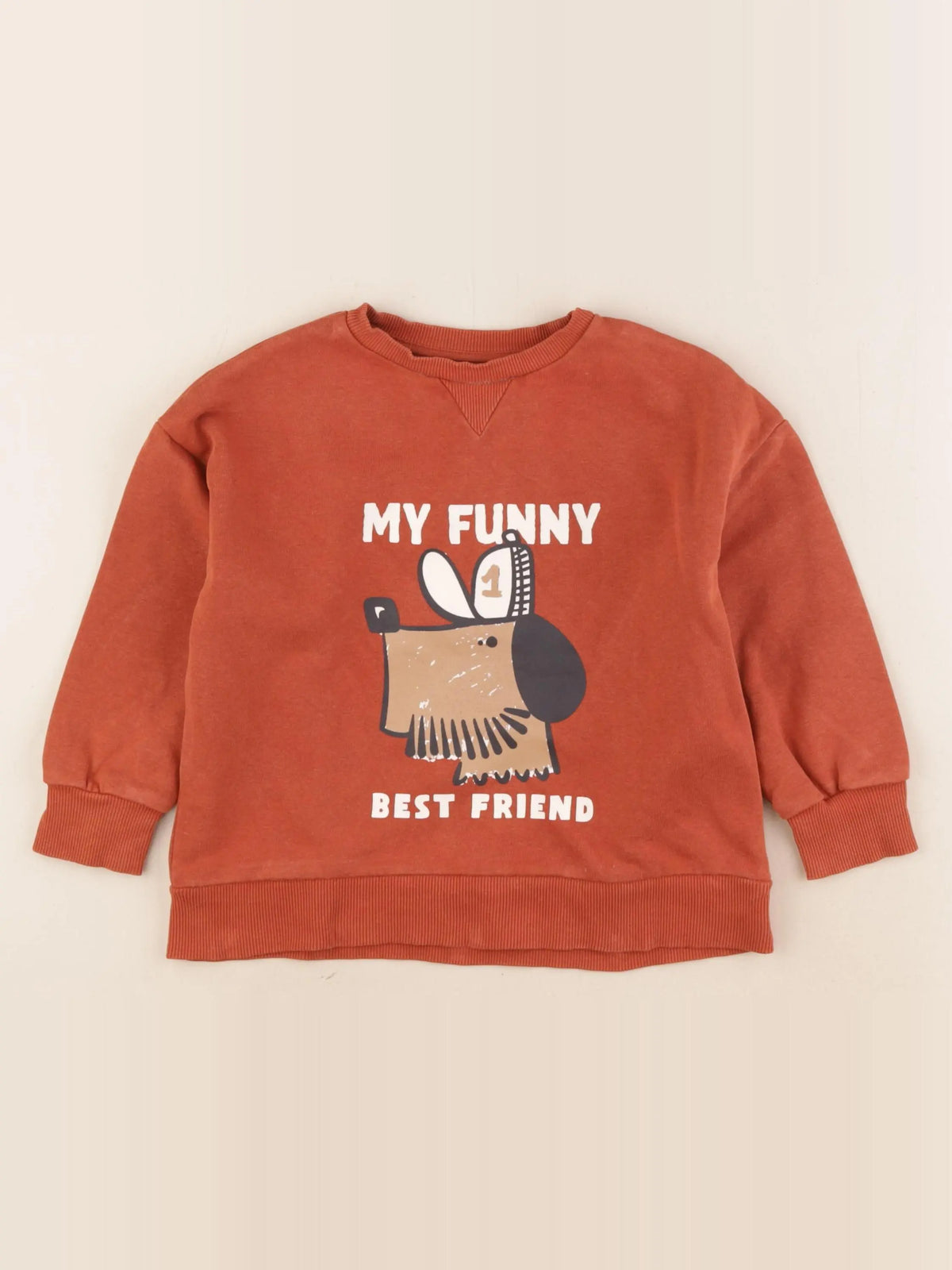 Vertbaudet - sweat marron - 5 ans