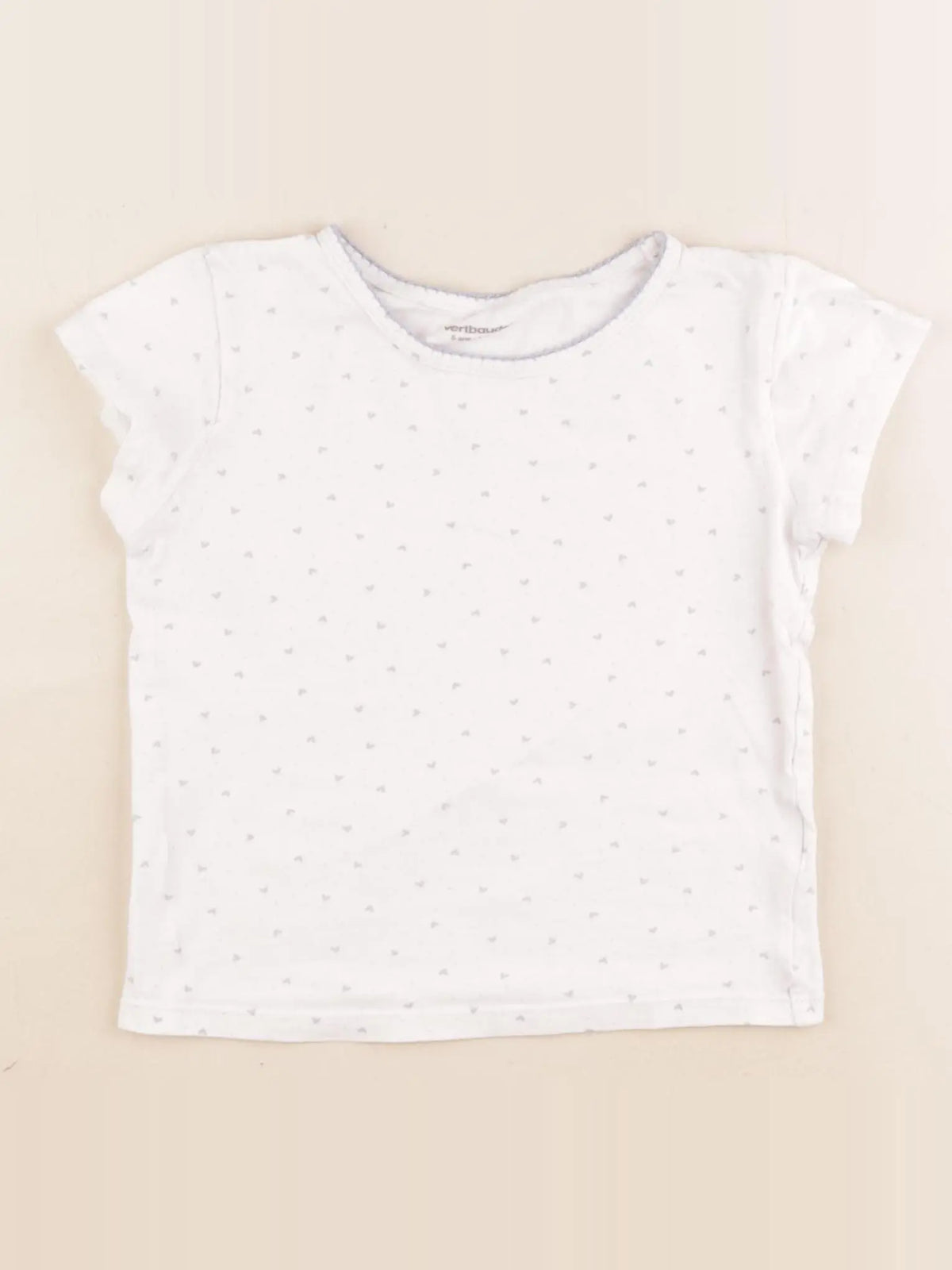 Vertbaudet - maillot de corps blanc, bleu - 5 ans