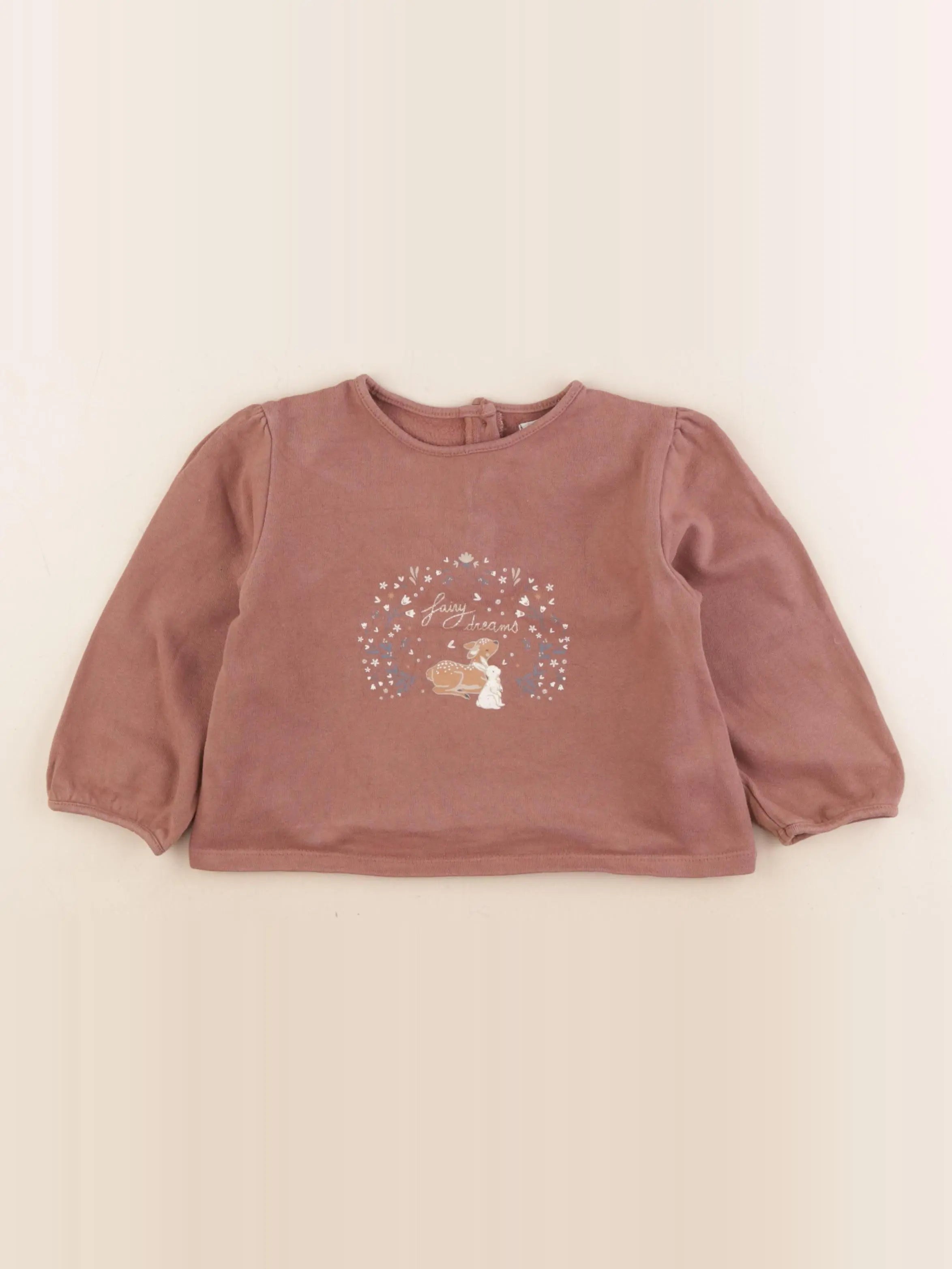 Vertbaudet - sweat marron, or - 24 mois