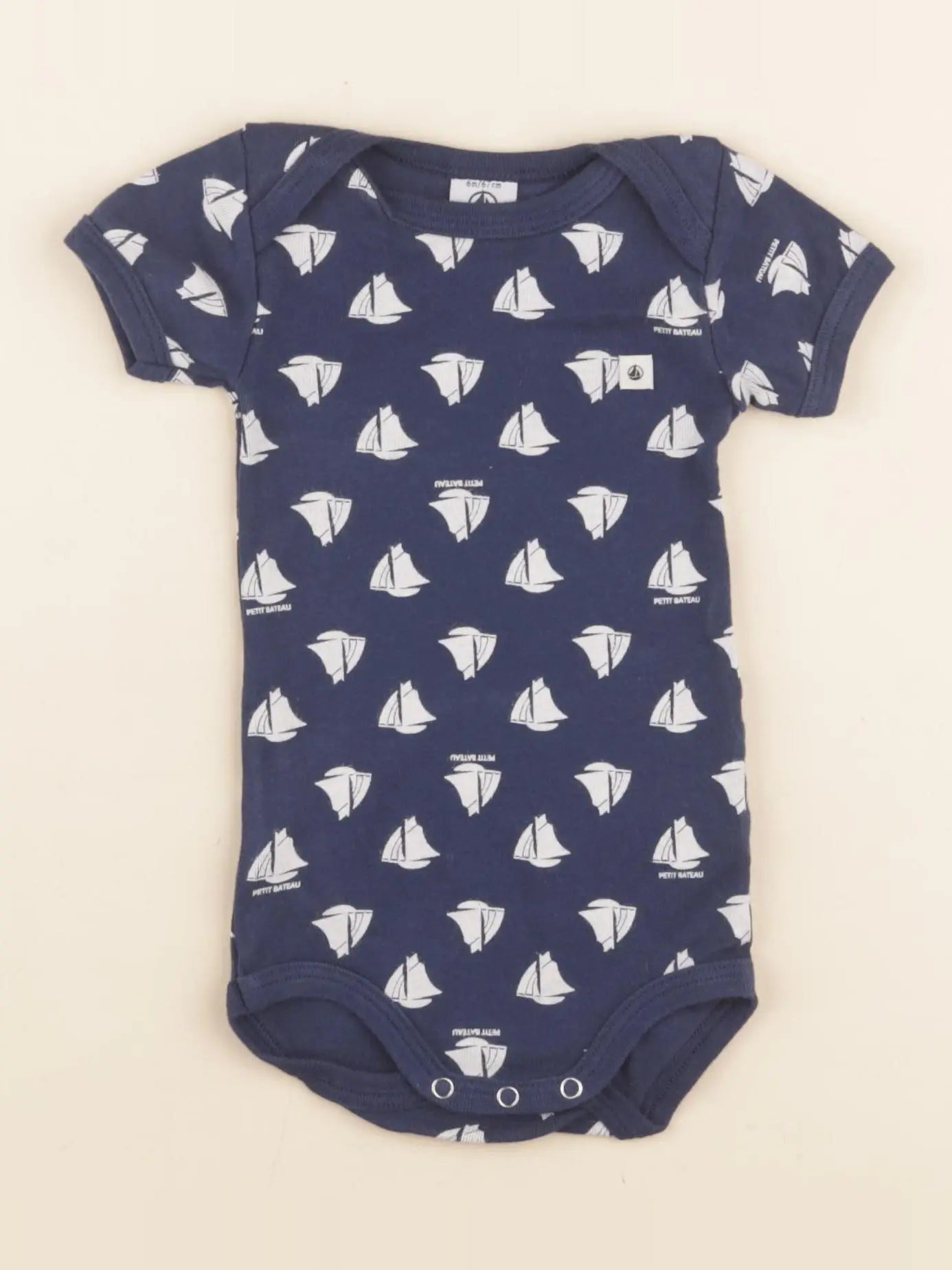 Petit Bateau - body bleu - 6 mois