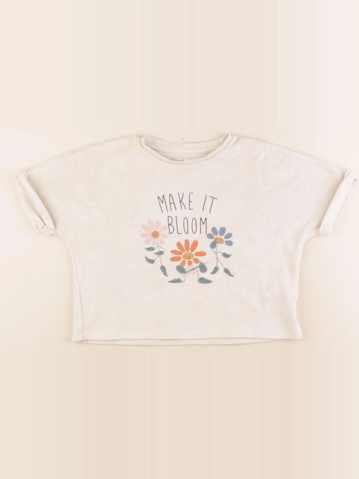 Vertbaudet - tee-shirt éponge beige - 5 ans