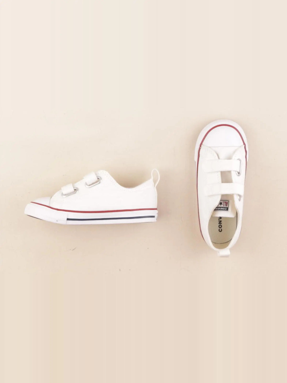 Converse - tennis à scratch/ lacets blanc - pointure 25