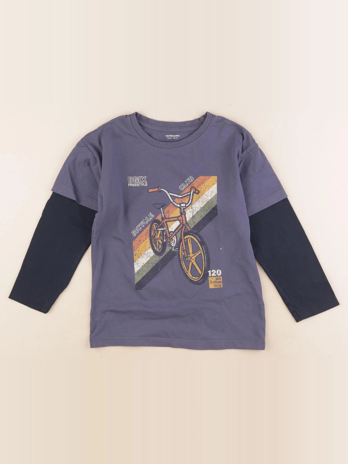 Vertbaudet - tee-shirt bleu - 8 ans