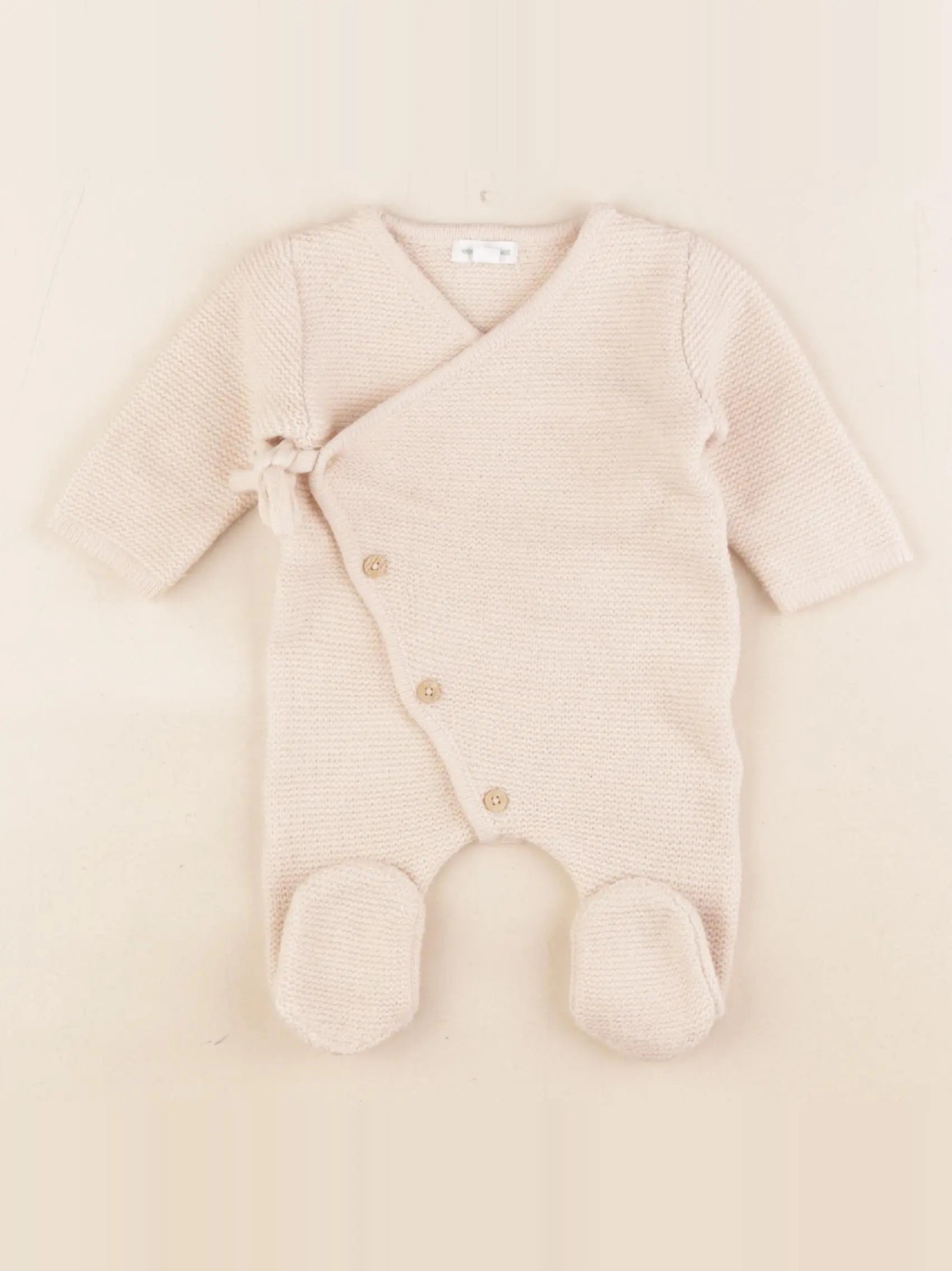 Vertbaudet - combinaison beige - 1 mois