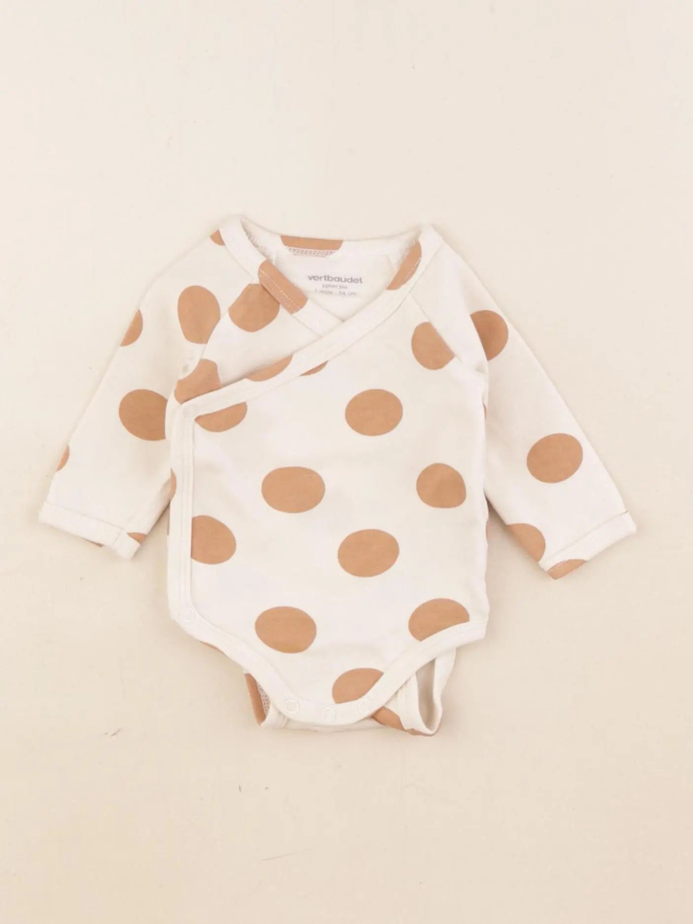 Vertbaudet - body beige, marron - 1 mois