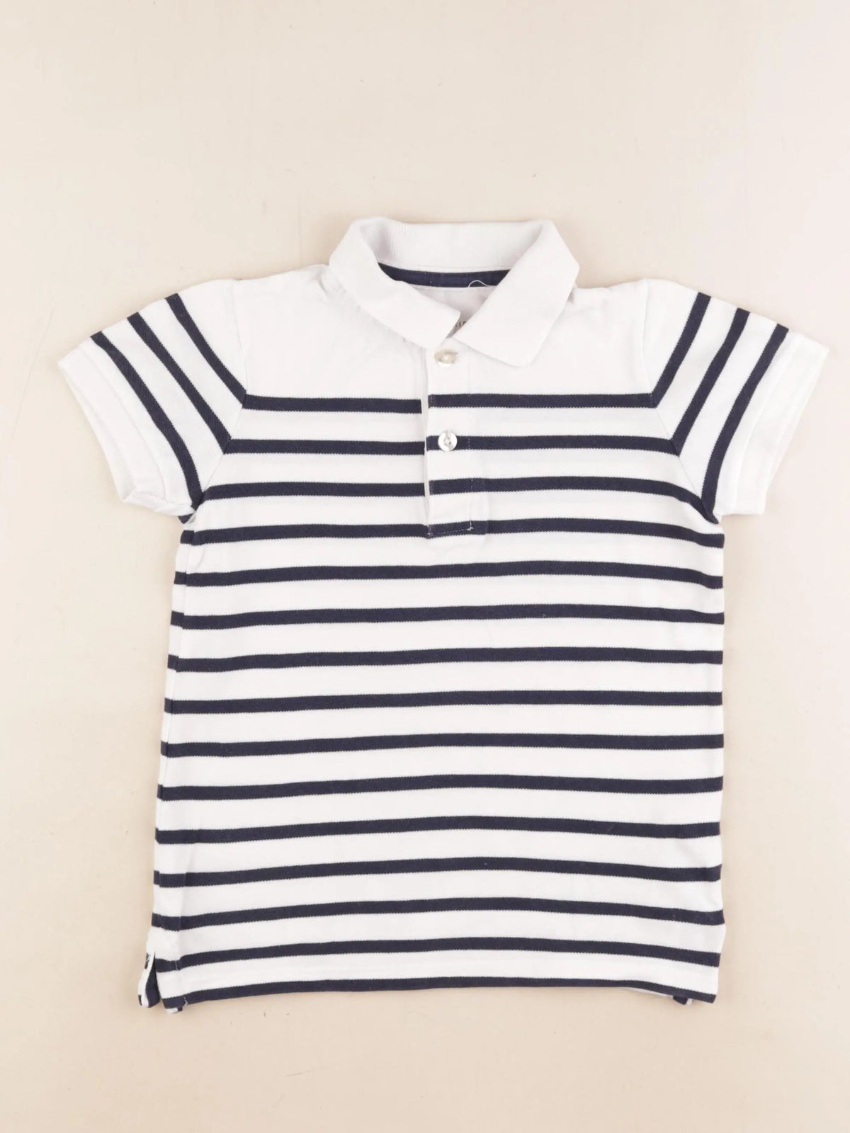 Monoprix - polo blanc, bleu - 5 ans