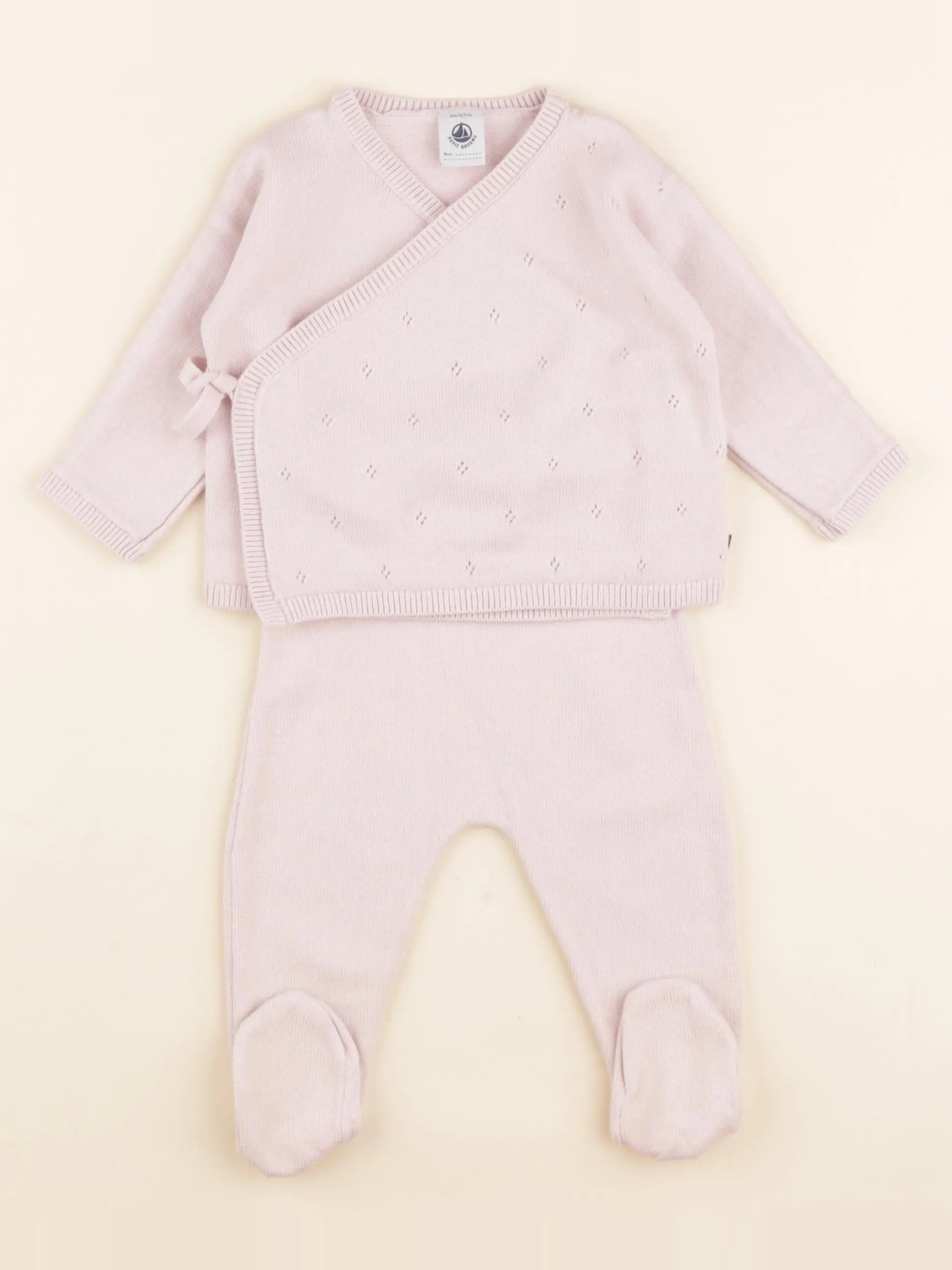 Petit Bateau - ensemble rose - 6 mois