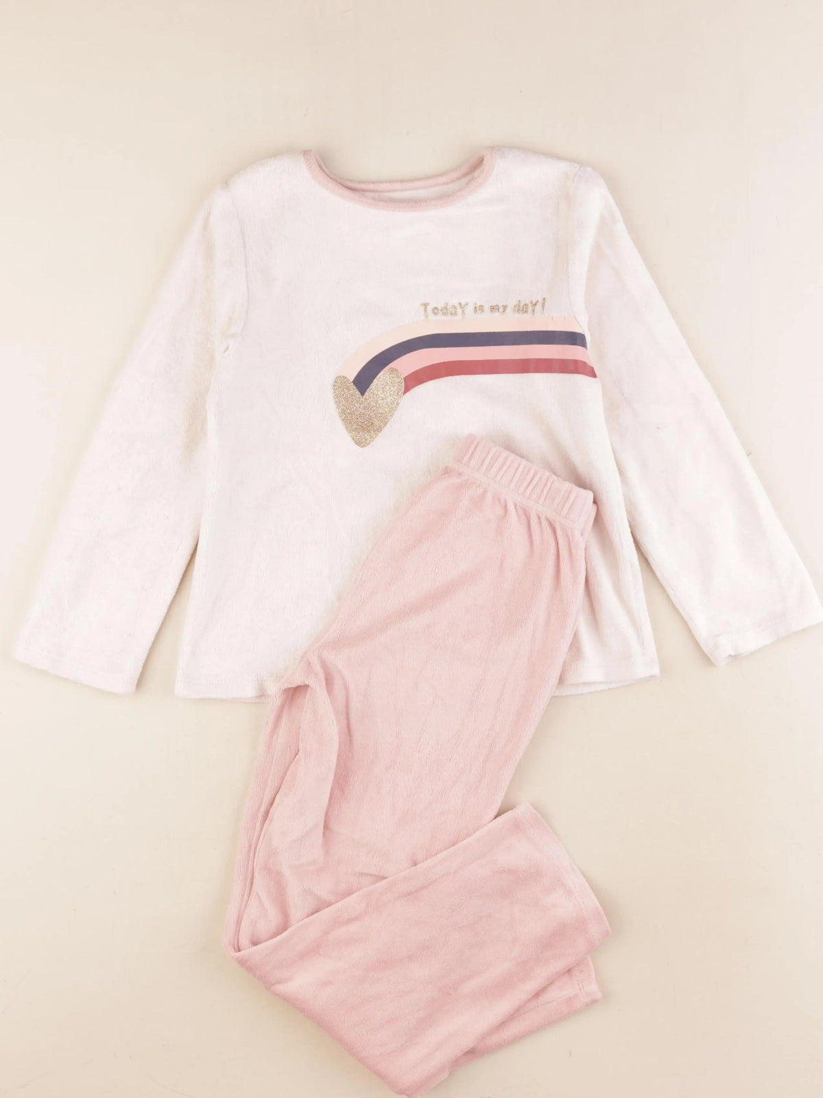 Vertbaudet - pyjama velours rose - 8 ans