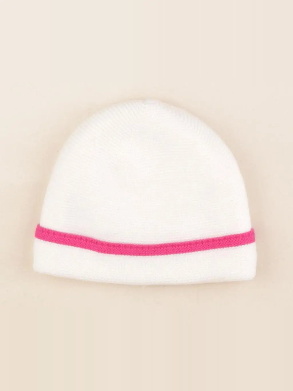Jacadi - bonnet blanc, rose - 18 mois