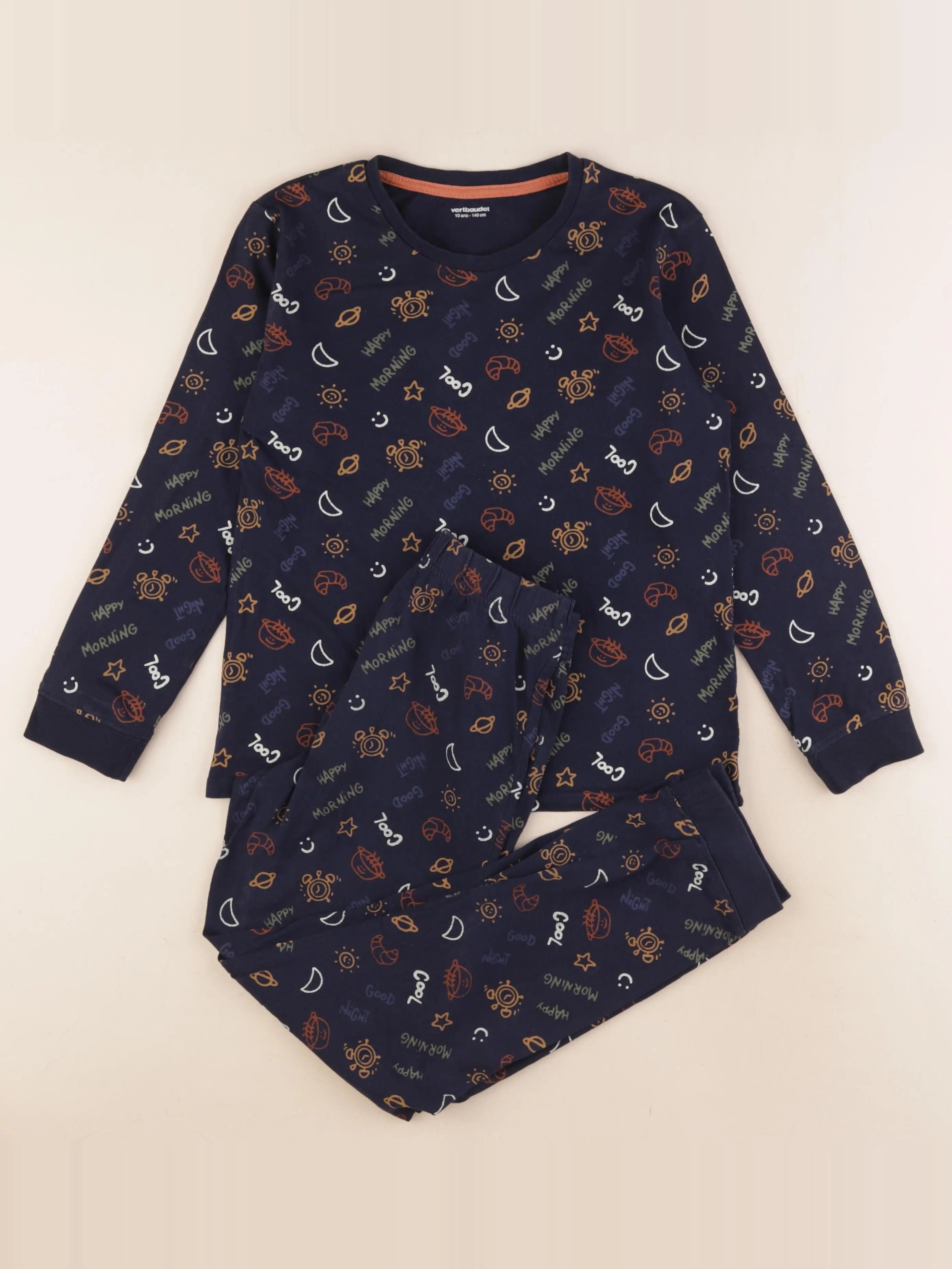Vertbaudet - pyjama coton bleu - 10 ans