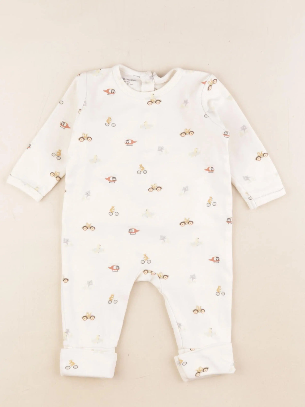 Vertbaudet - pyjama coton beige - 6 mois