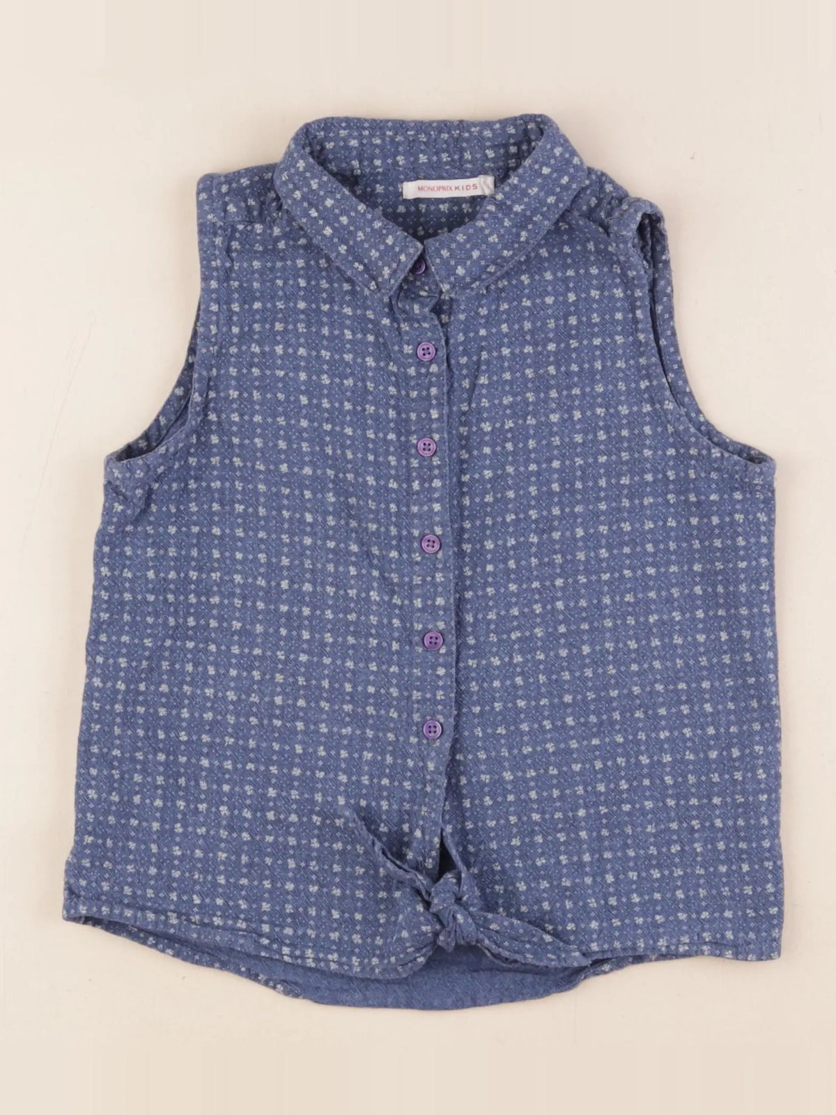 Monoprix - blouse bleu - 8 ans