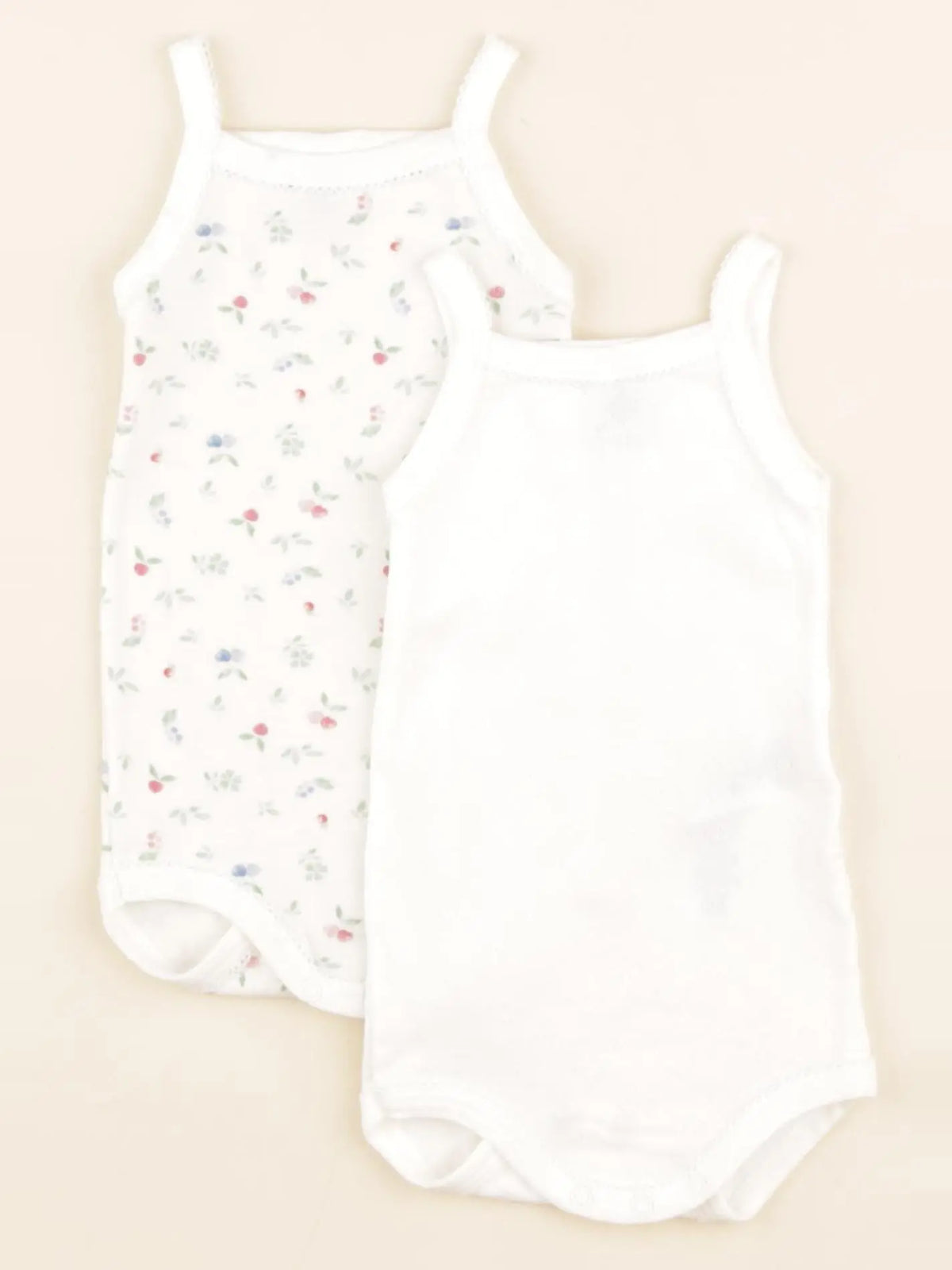 Vertbaudet - lot de 2 bodies en coton multicolore, blanc - 6 mois