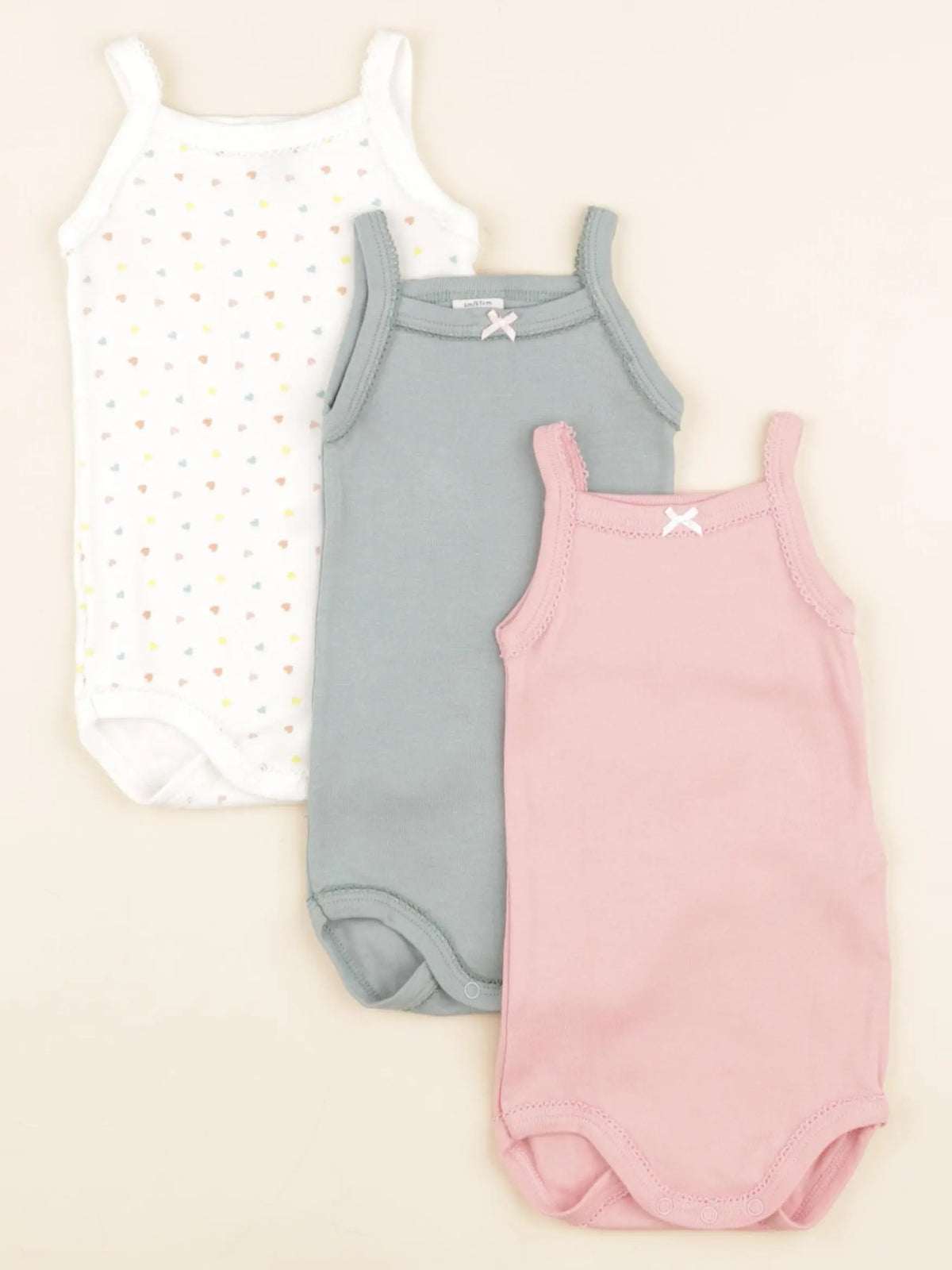 Petit Bateau - lot de 3 bodies en coton coton multicolore - 6 mois